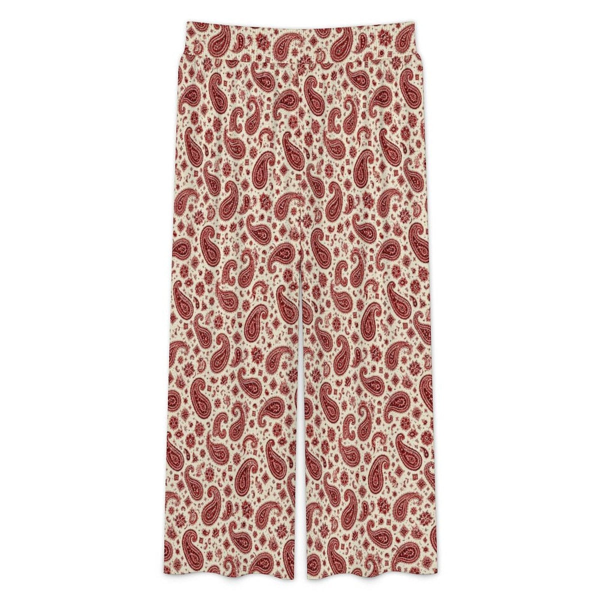 Baha Ranch Cream with Red Paisley Bandana Wide Leg Pants