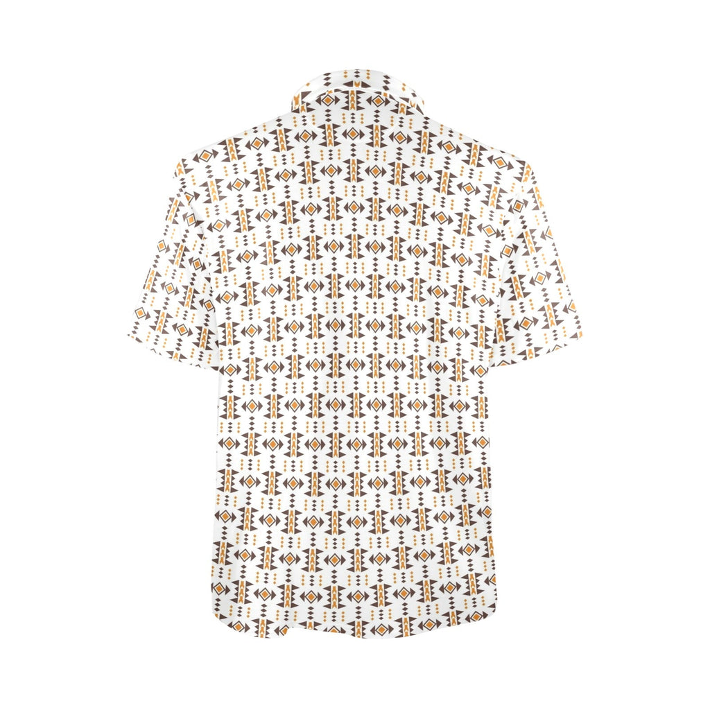 White Aztec Men's Polo Style Shirt