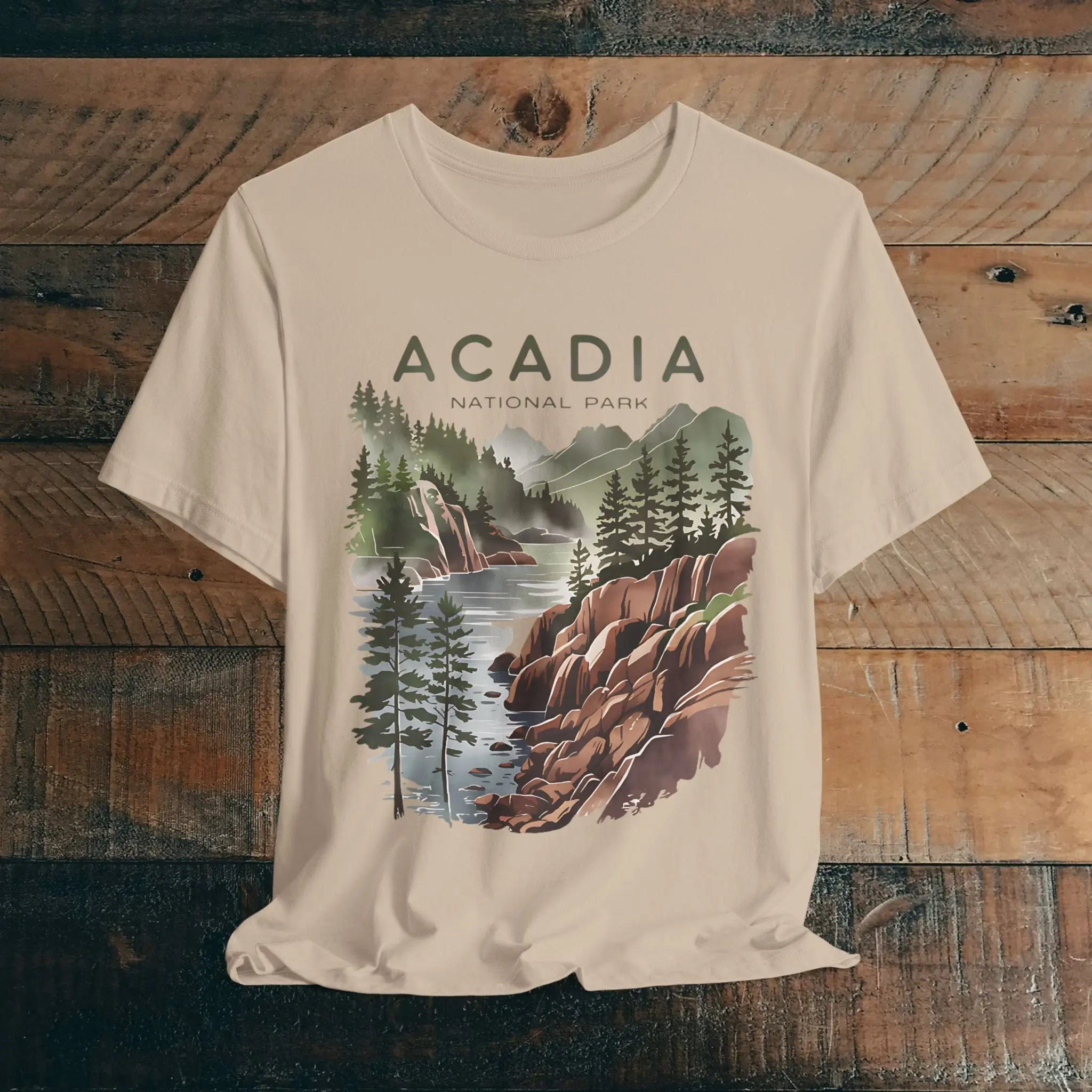 Acadia National Park Unisex Fit Soft T-Shirt Coastal Art