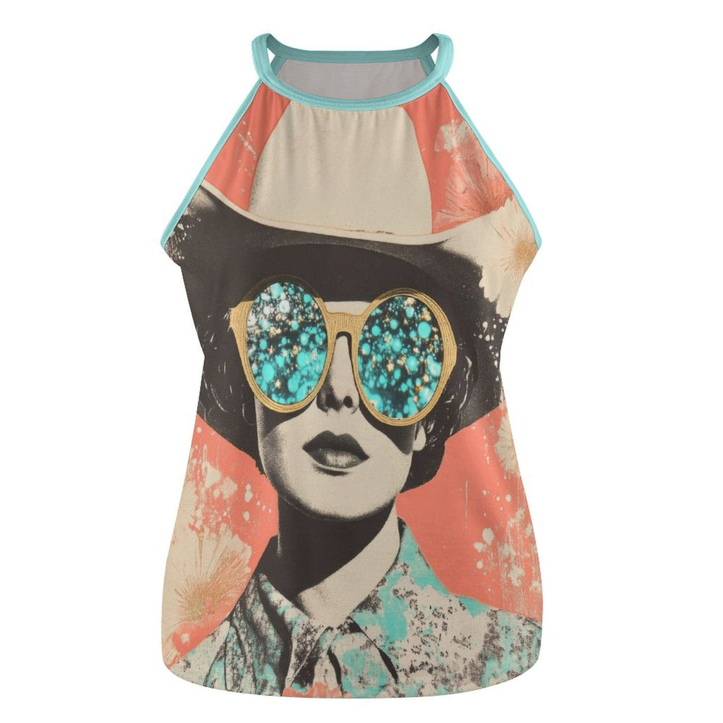 Baha Ranch Turquoise Cowgirl Retro Pop Western Tank Top