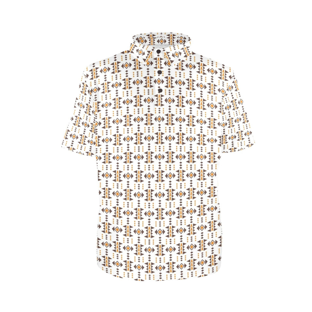 White Aztec Men's Polo Style Shirt
