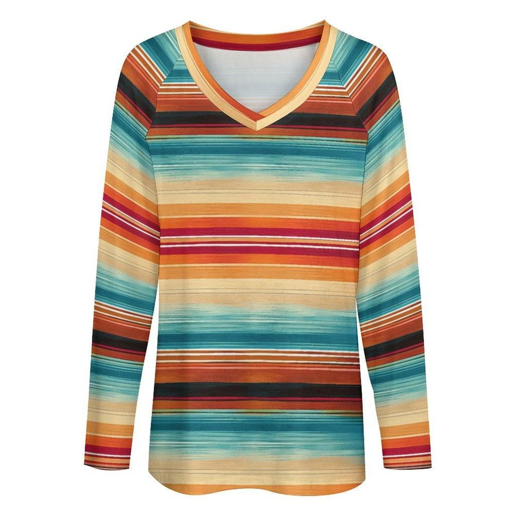 Baha Ranch Long Sleeve Southwestern Serape Top
