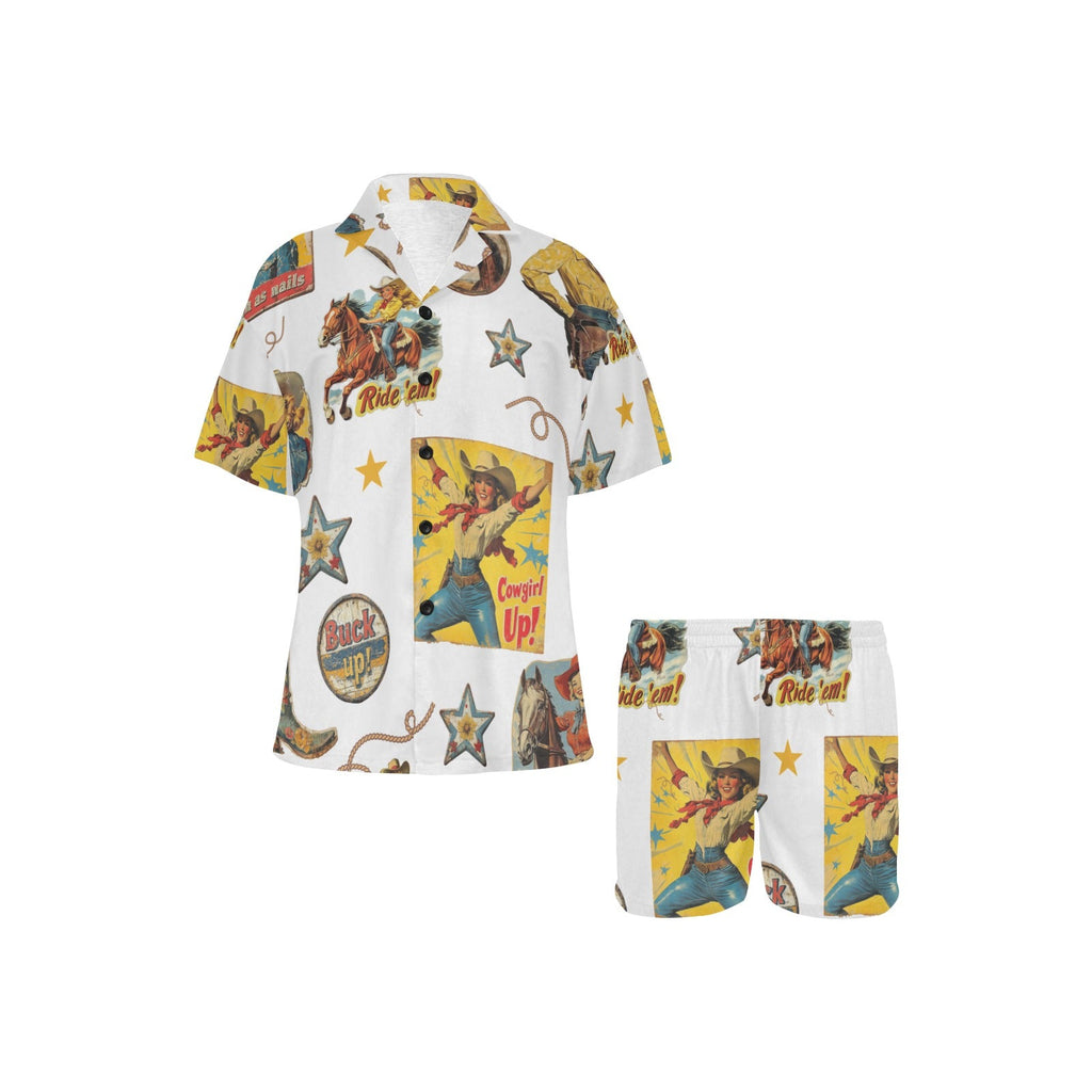 Vintage Cowgirl Collage Pajama Set