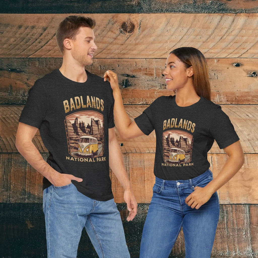 Badlands National ParkUnisex Fit Soft T-shirt Volkswagon Bus