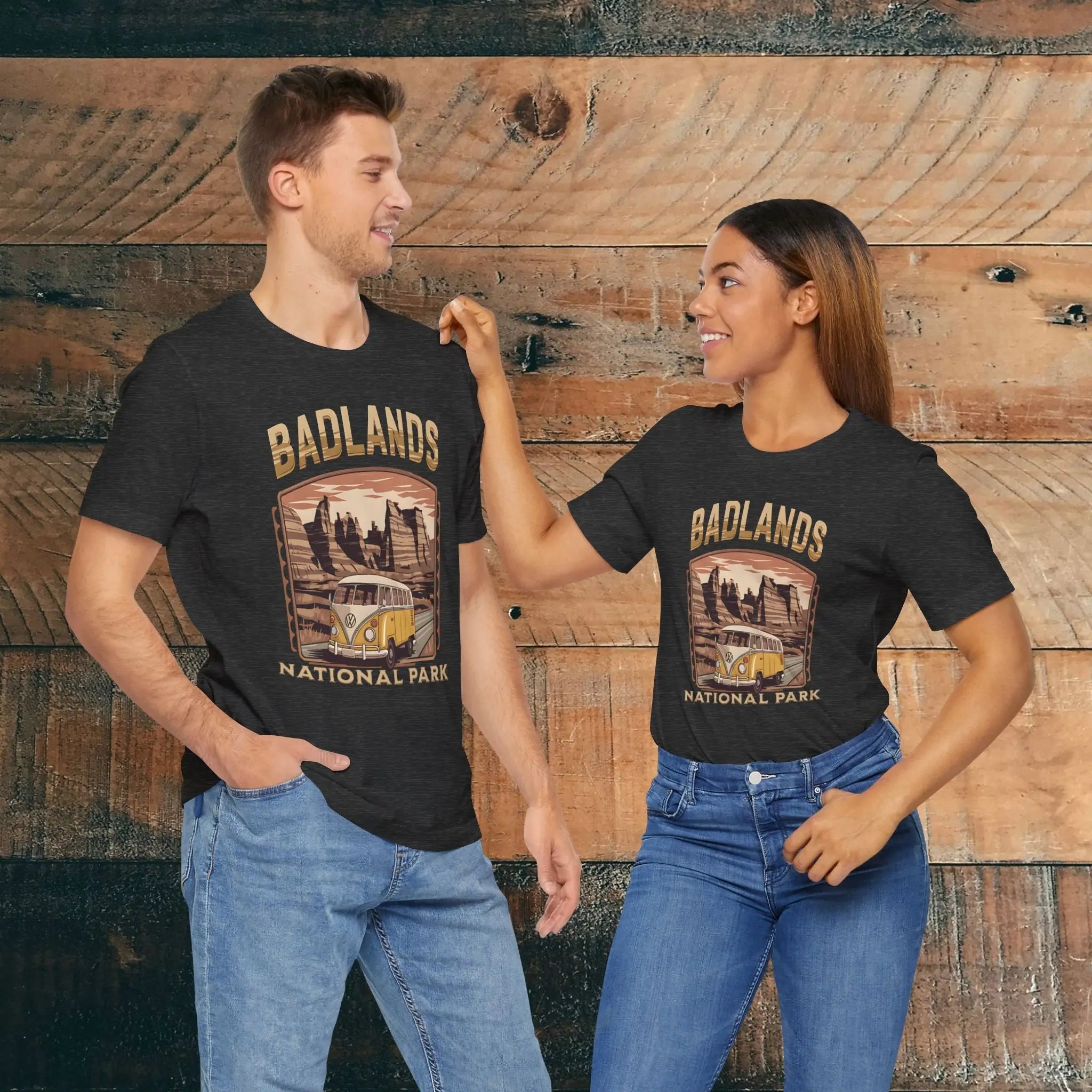 Badlands National ParkUnisex Fit Soft T-shirt Volkswagon Bus