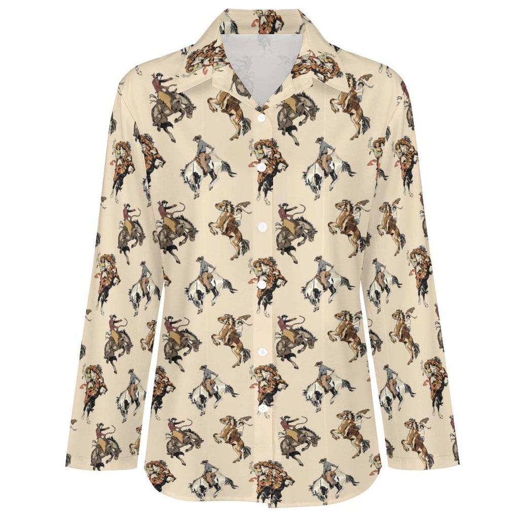 Baha Ranch Vintage Cowgirl Western Button Up Blouse