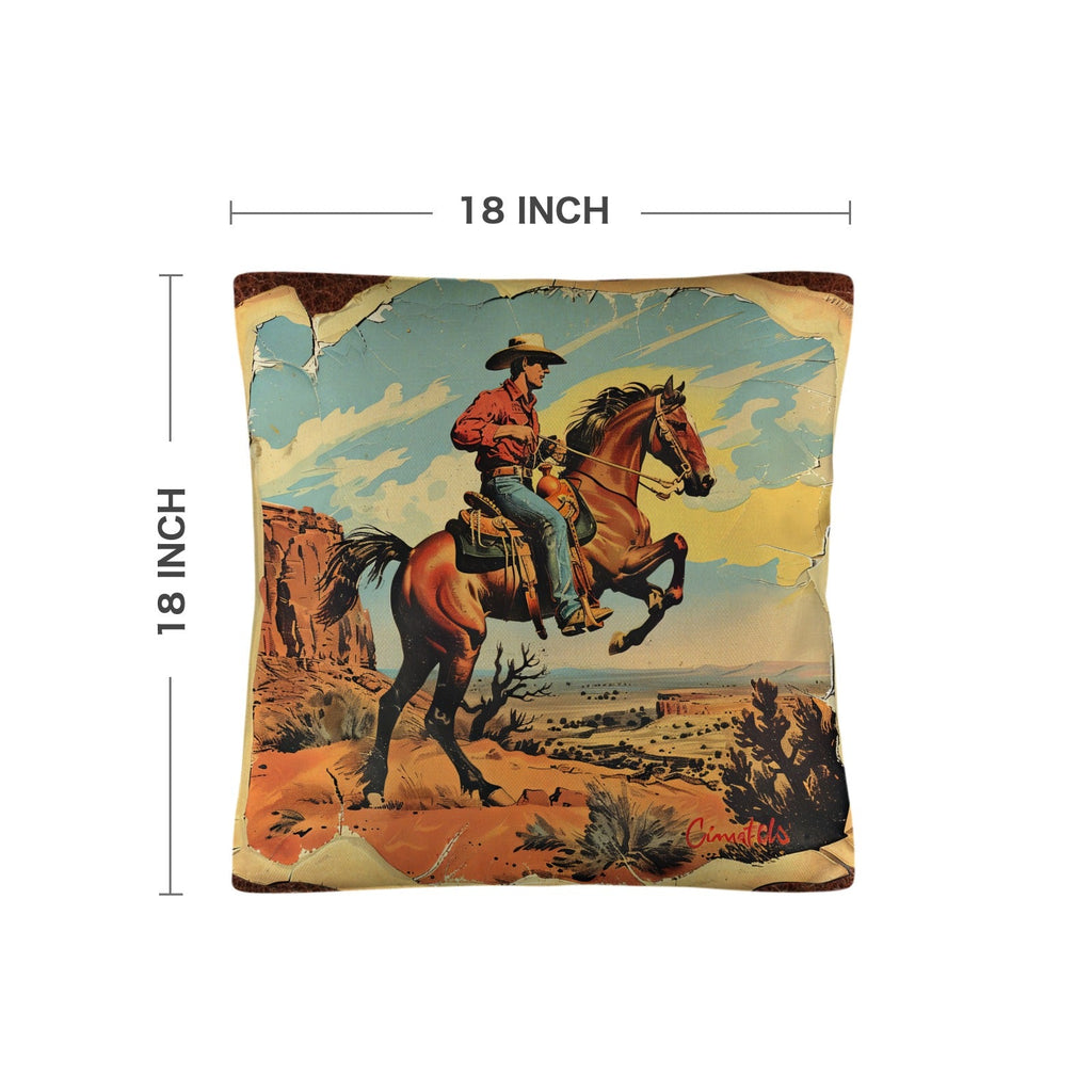 Vintage Cowboy Pillow Case Made in America