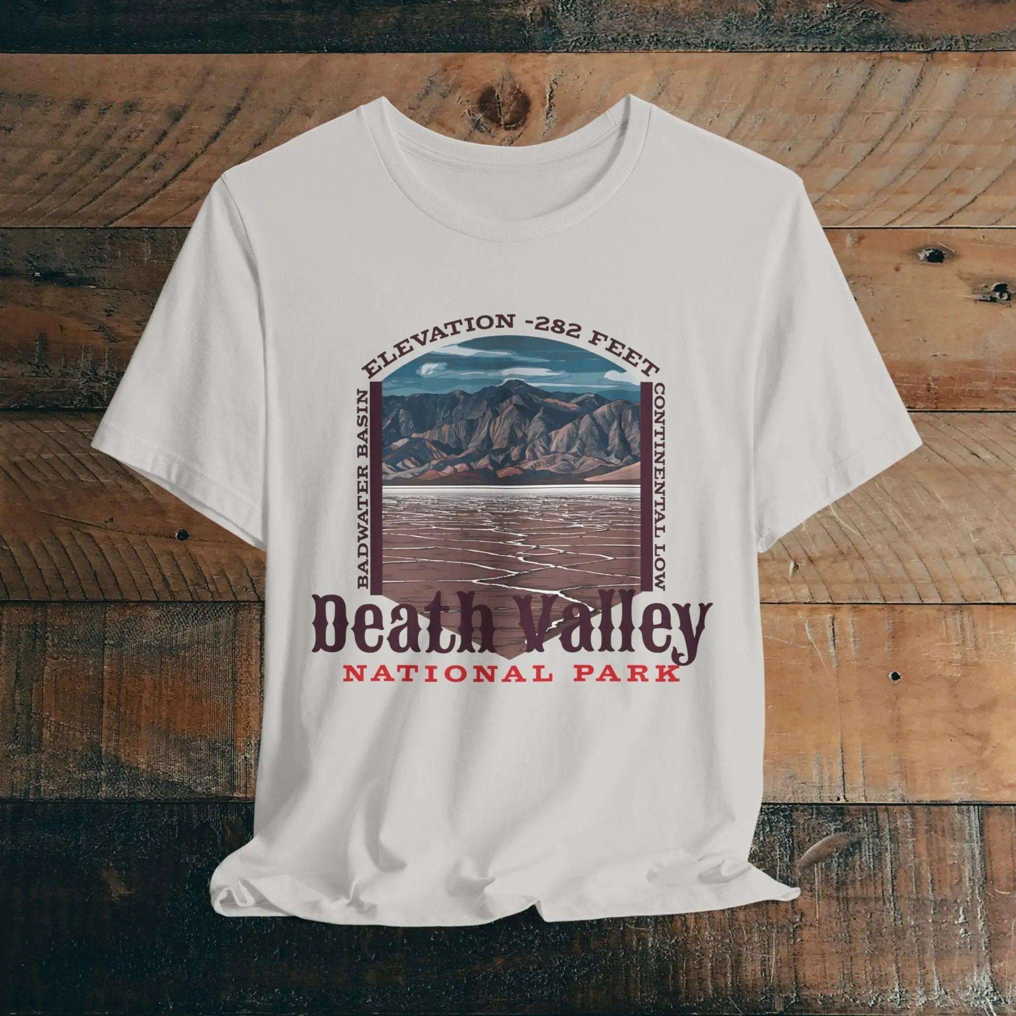 Death Valley National Park Unisex Jersey Tee Airlume Cotton Badwater Basin