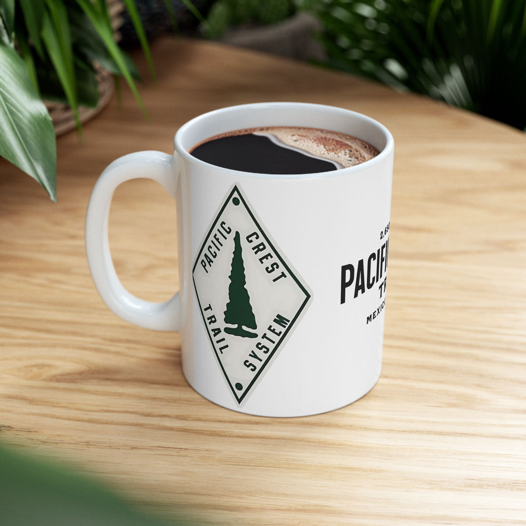 Pacific Crest Trail Classic Trail Marker Coffee Mug 11oz, 15oz Mexico To Canada Map
