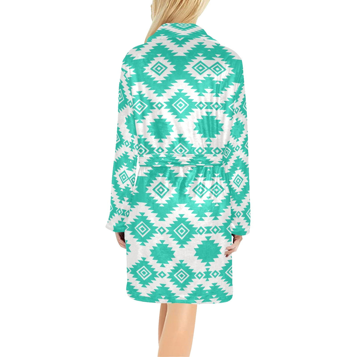 Turquoise Aztec Women's Western Bath Robe