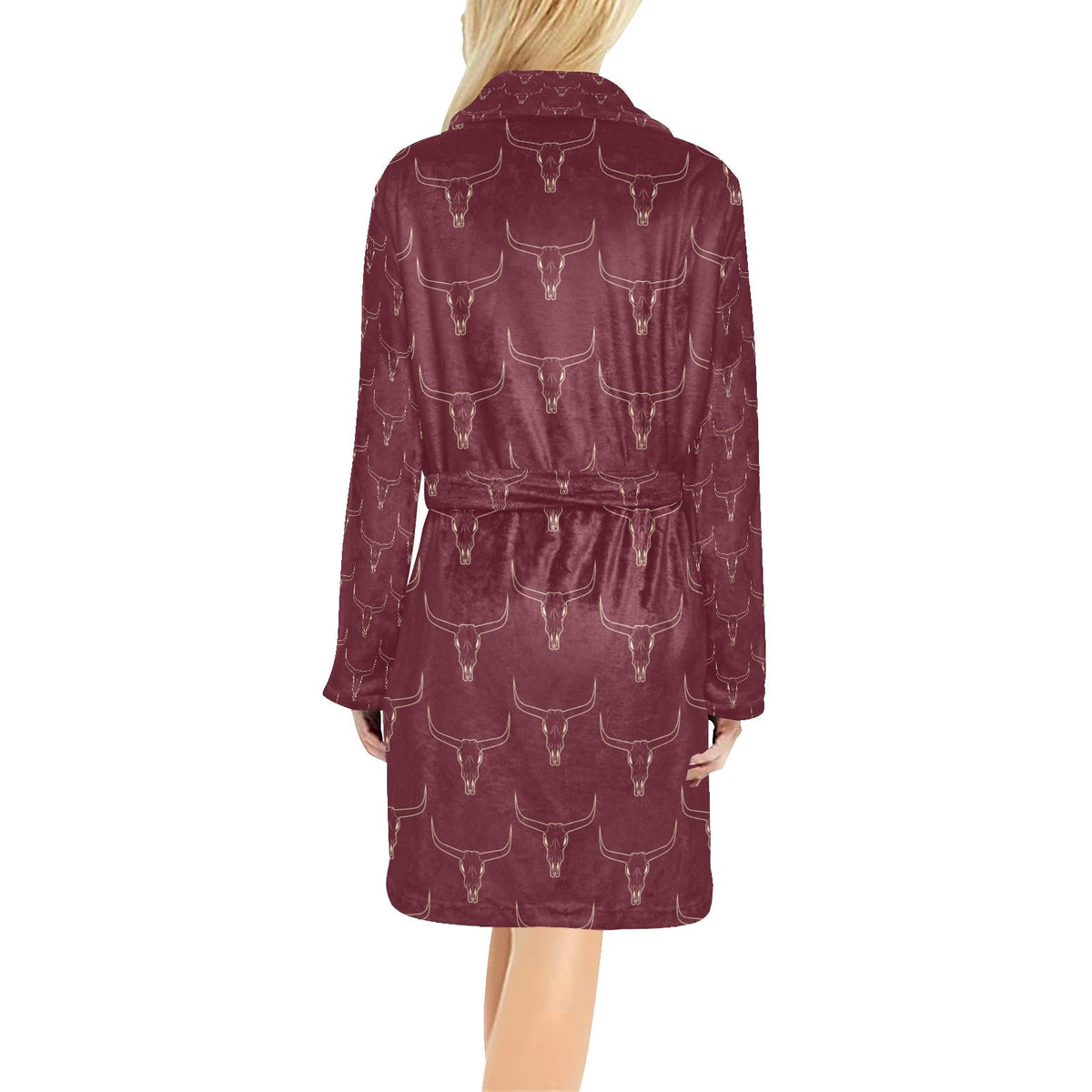 Burgundy Longhorn Women's Western Bath Robe