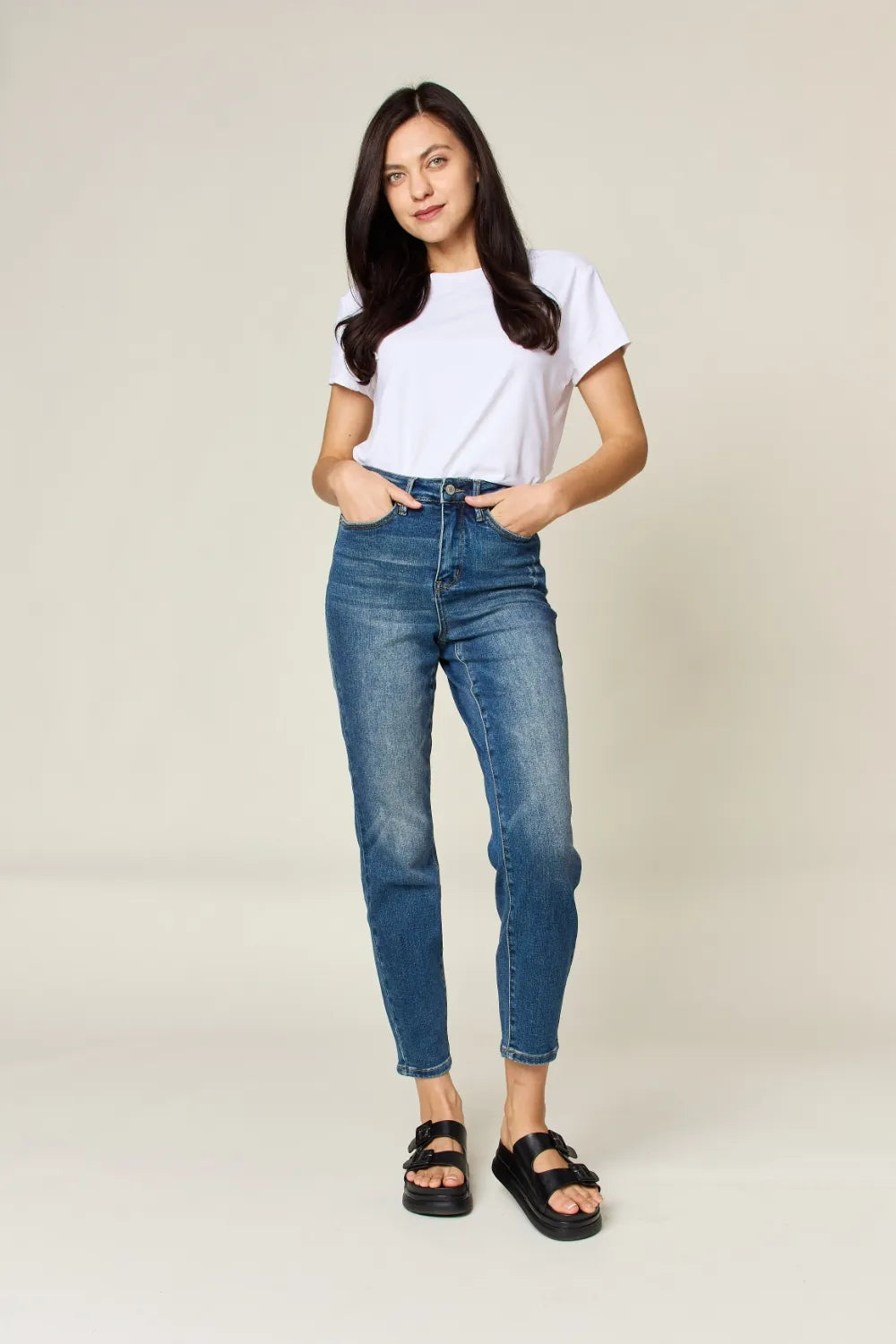 Garden Naked Judy Blue Full Size Tummy Control High Waist Slim Jeans