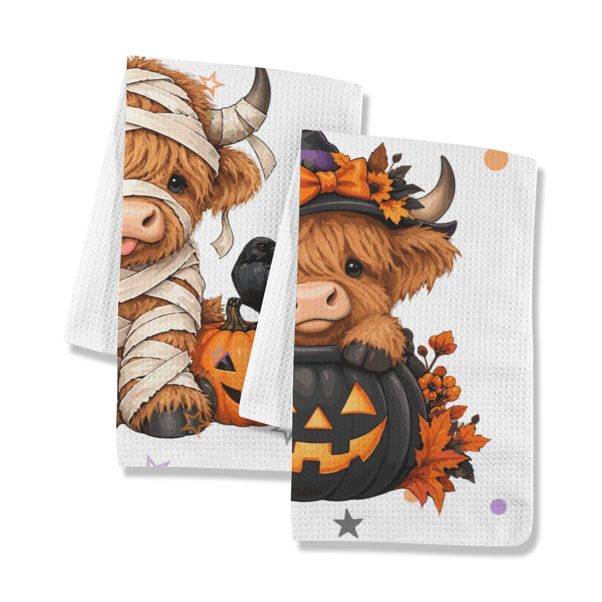 Baha Ranch Halloween Highland set of 2 Kitchen Towels Made in America