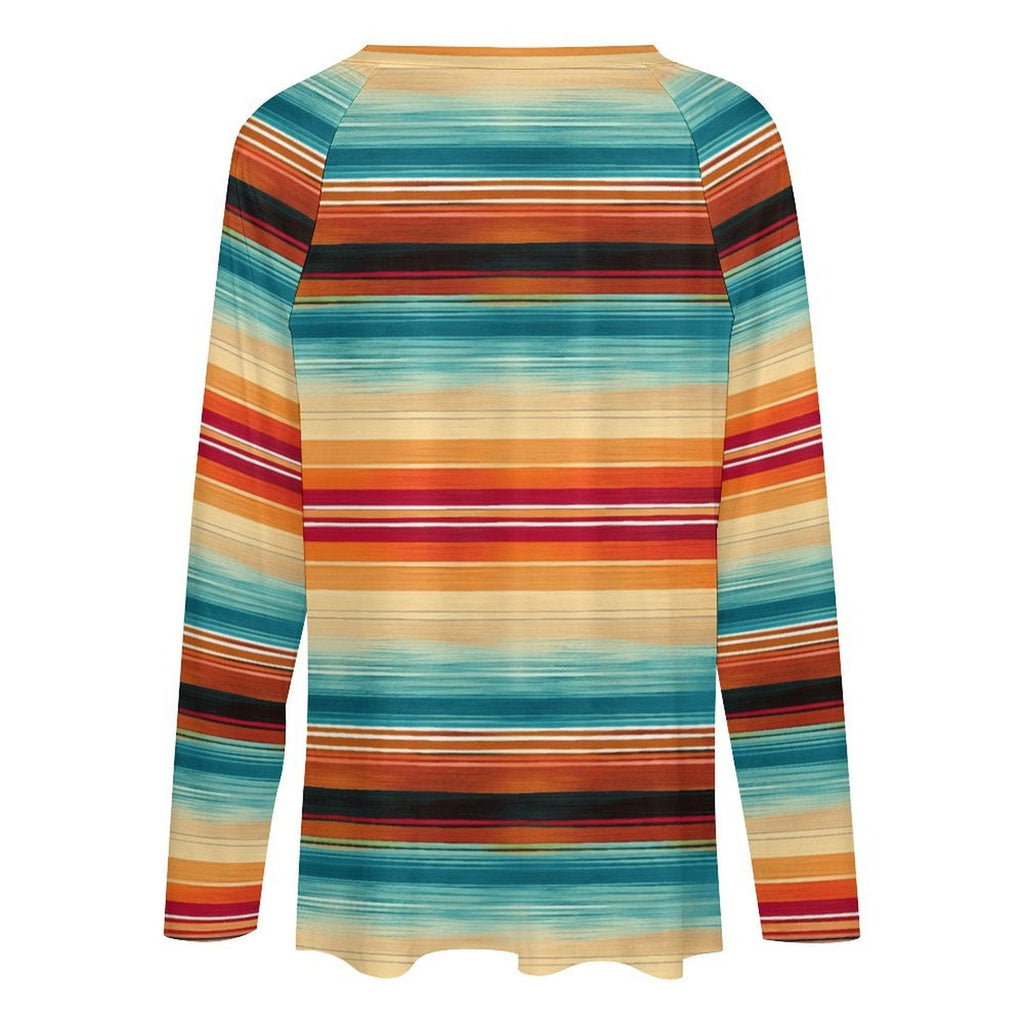 Baha Ranch Long Sleeve Southwestern Serape Top
