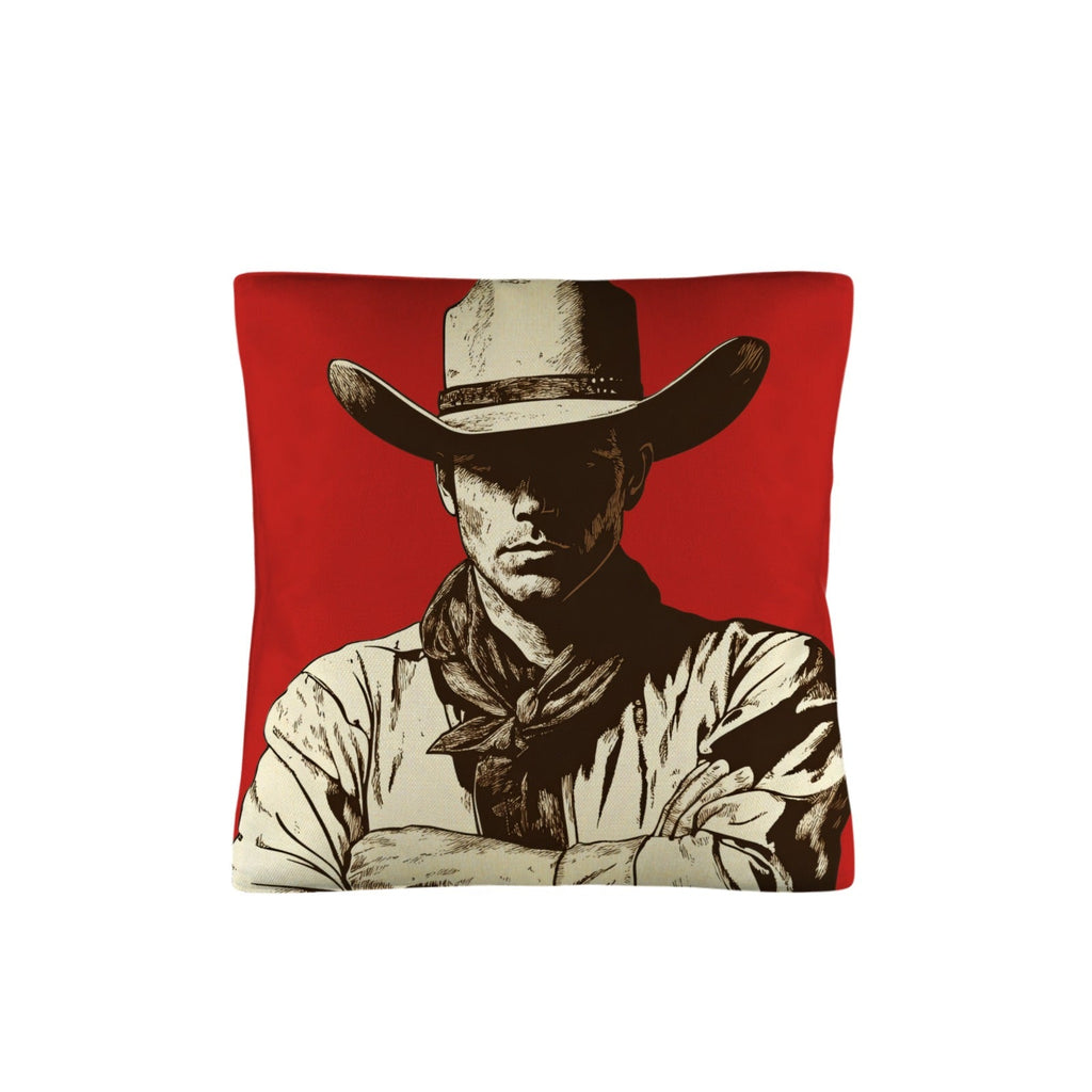 Serious Cowboy Throw Pillow Case Made in America