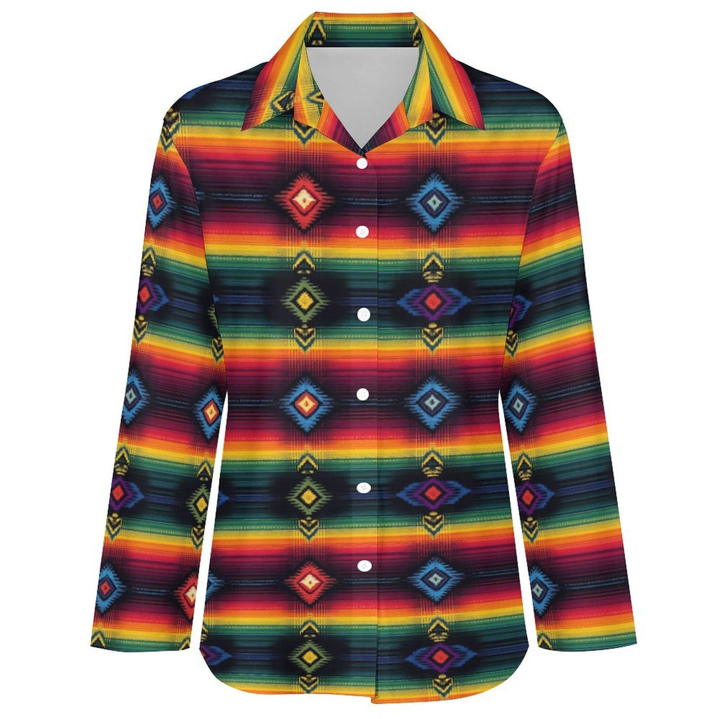 Baha Ranch Colores de Mexico Festival Button Up Blouse