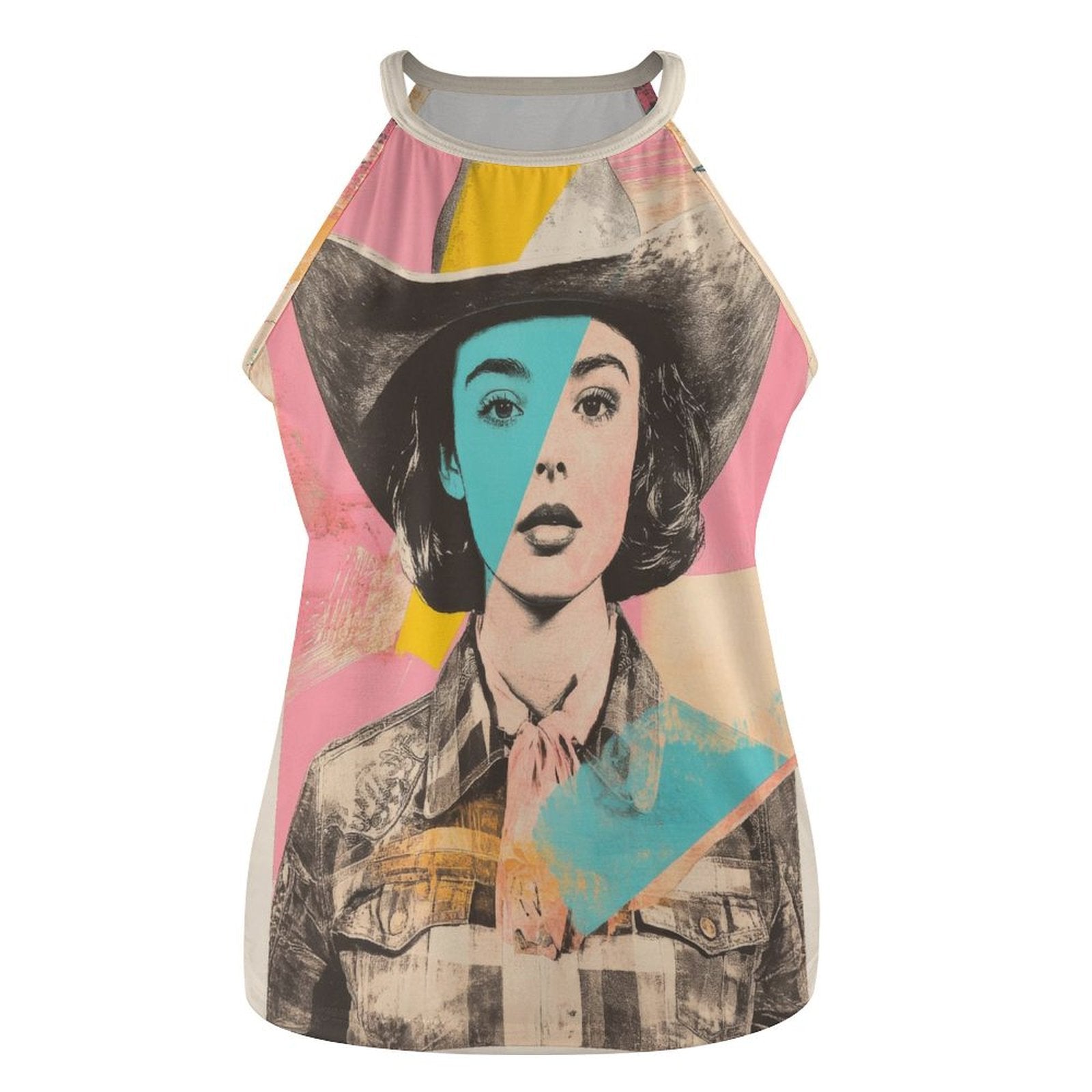 Baha Ranch Turquoise View Retro Pop Western Tank Top