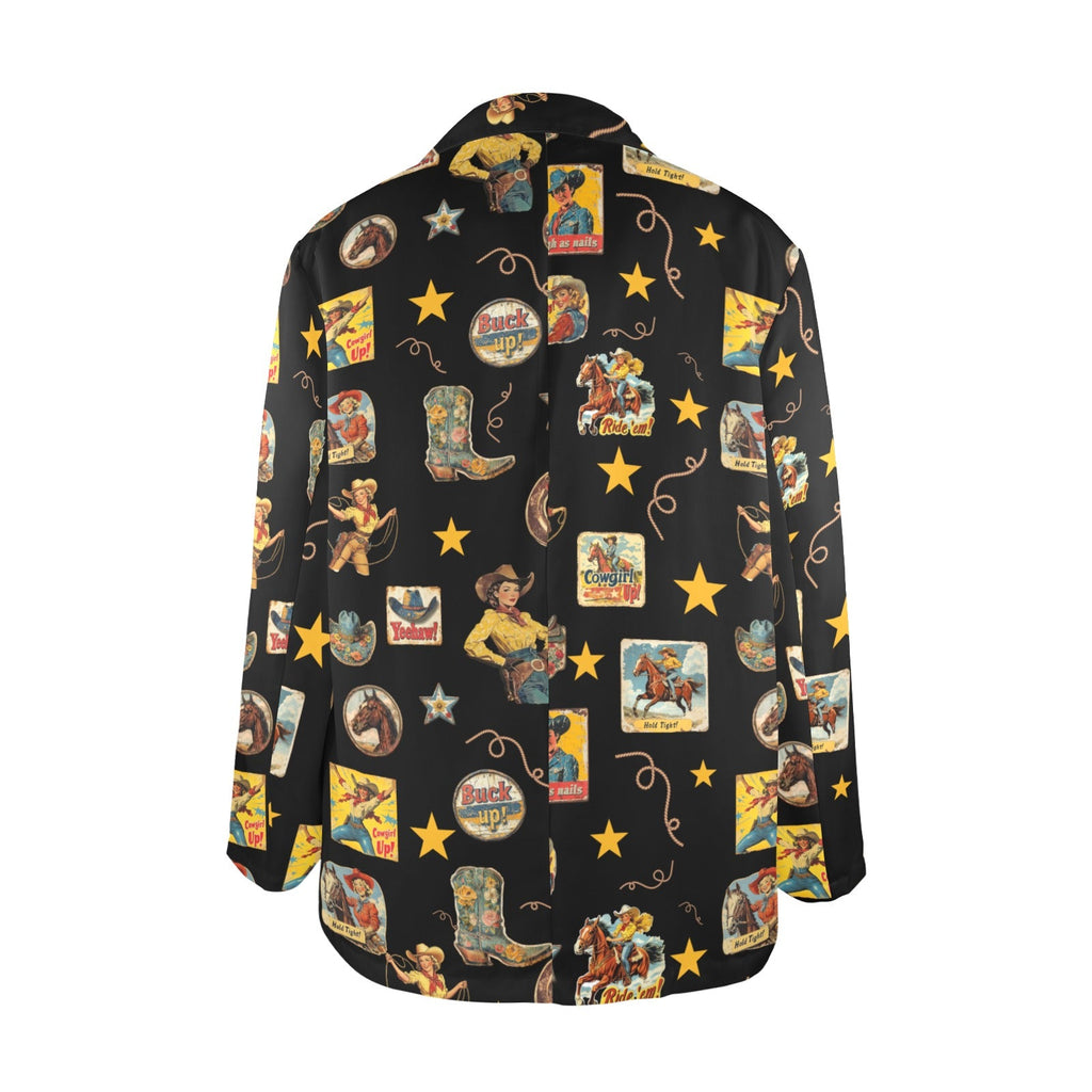 Vintage Cowgirl Collage Western Blazer