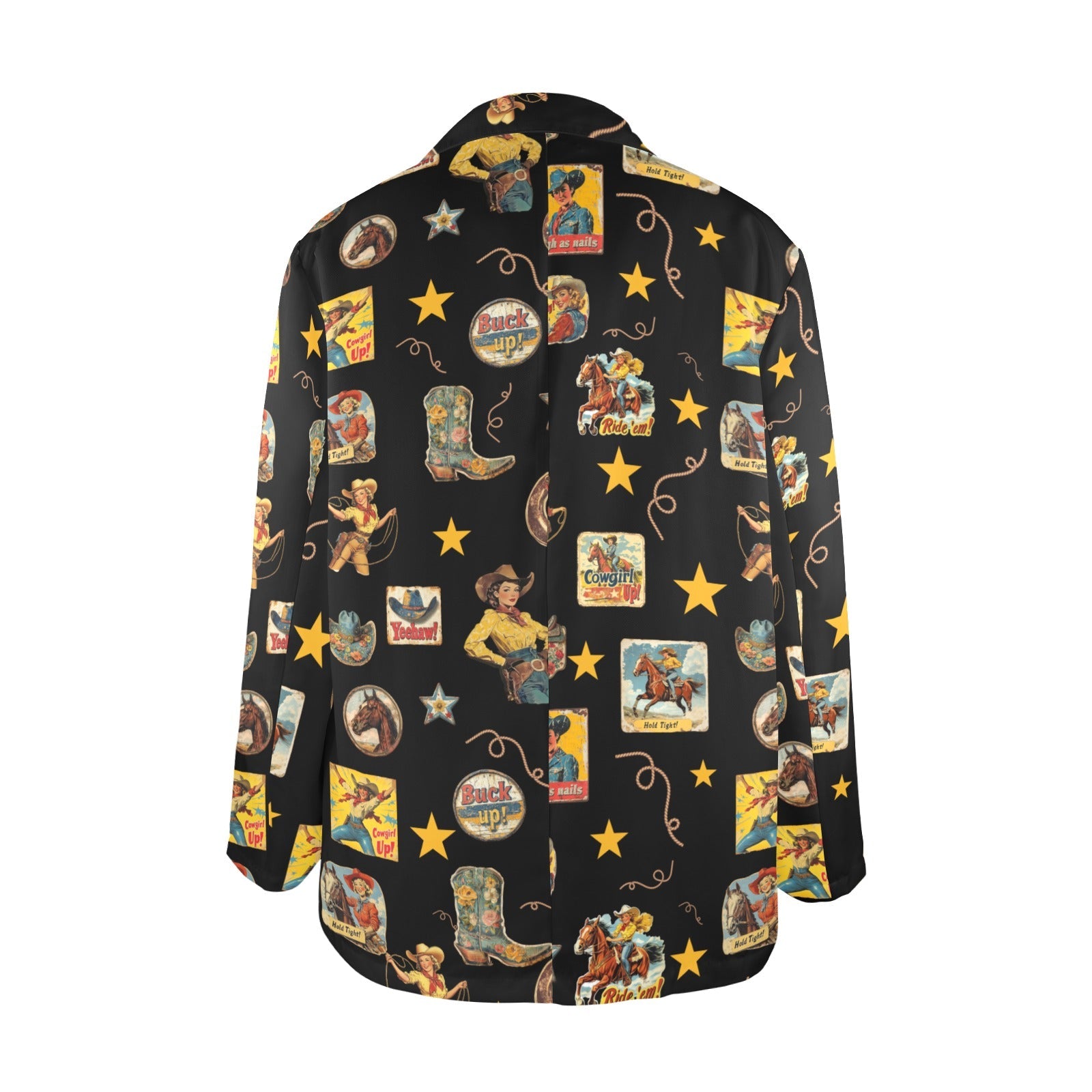 Vintage Cowgirl Collage Western Blazer