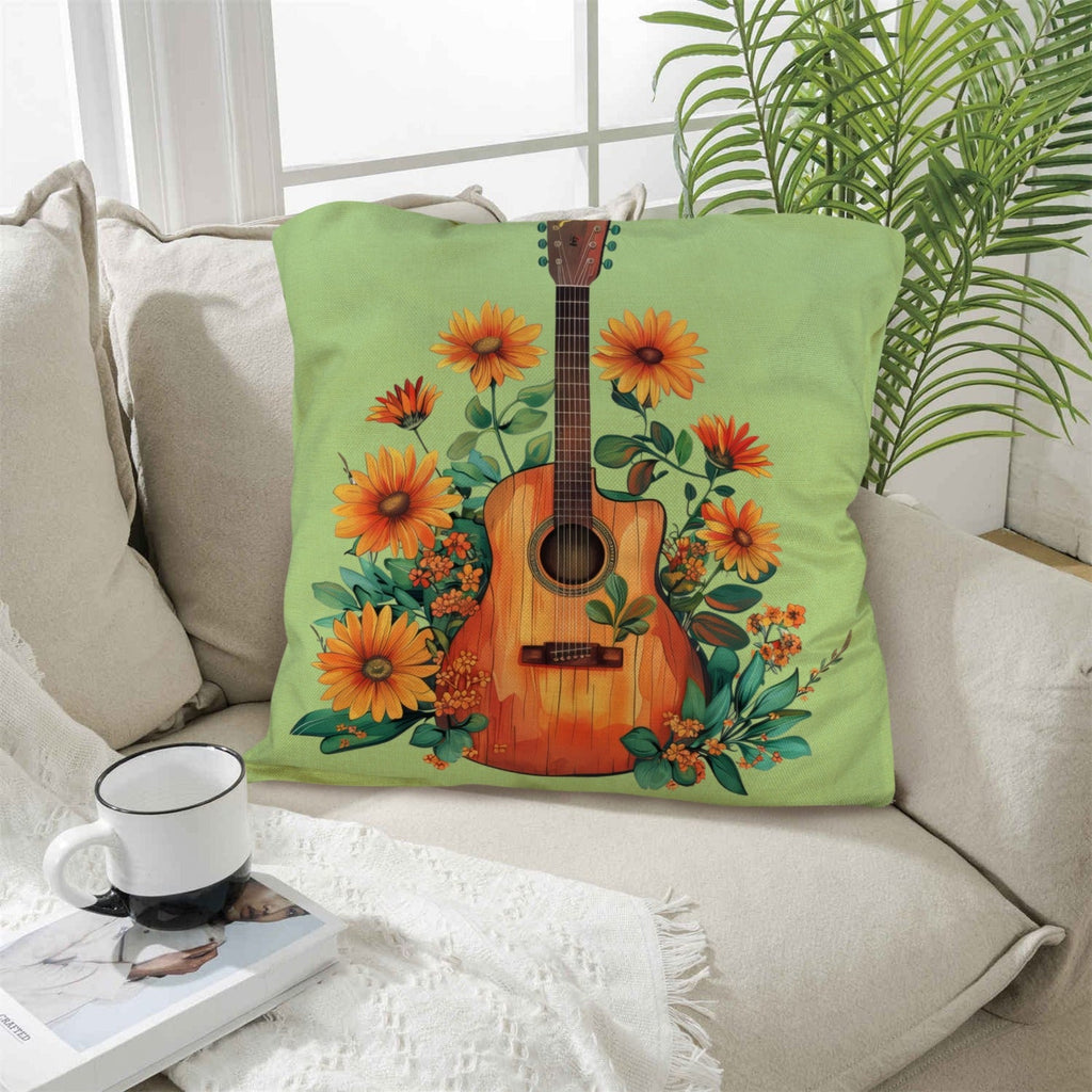 Retro Guitar Pillow Case Made in America