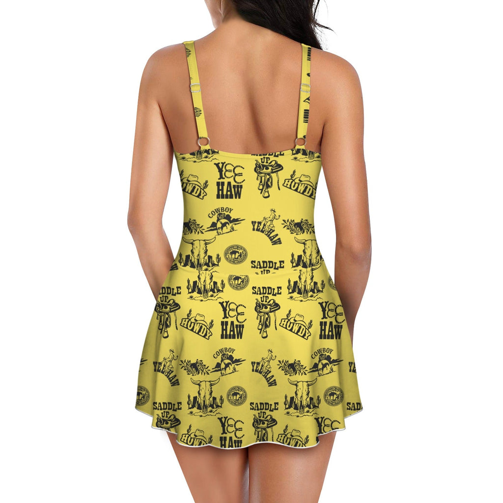 Cowgirl Graphics Skirted One Piece Swim Suit