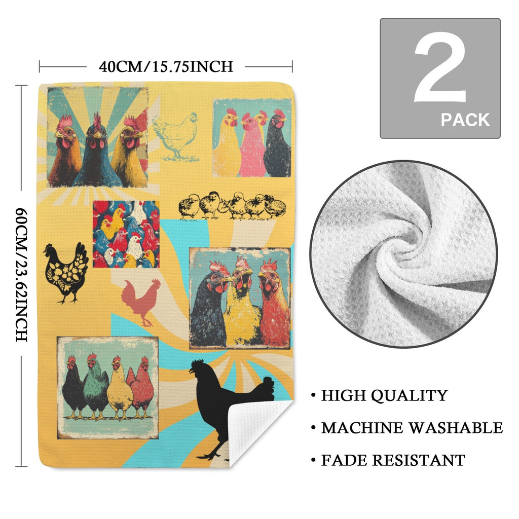Baha Ranch Set of 2 Chicken Days Kitchen Towels Made in America