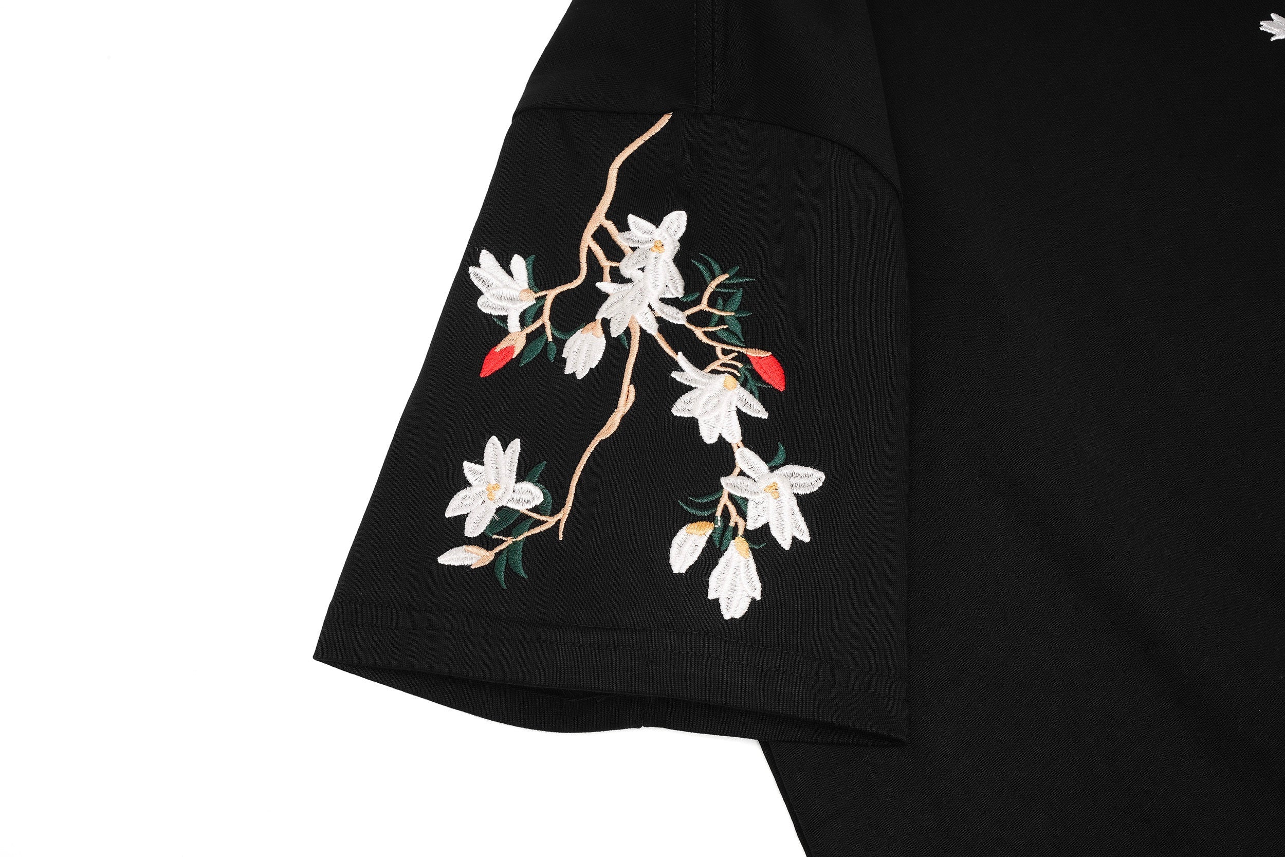 ET513 Flower and Birds Embroidered Tee