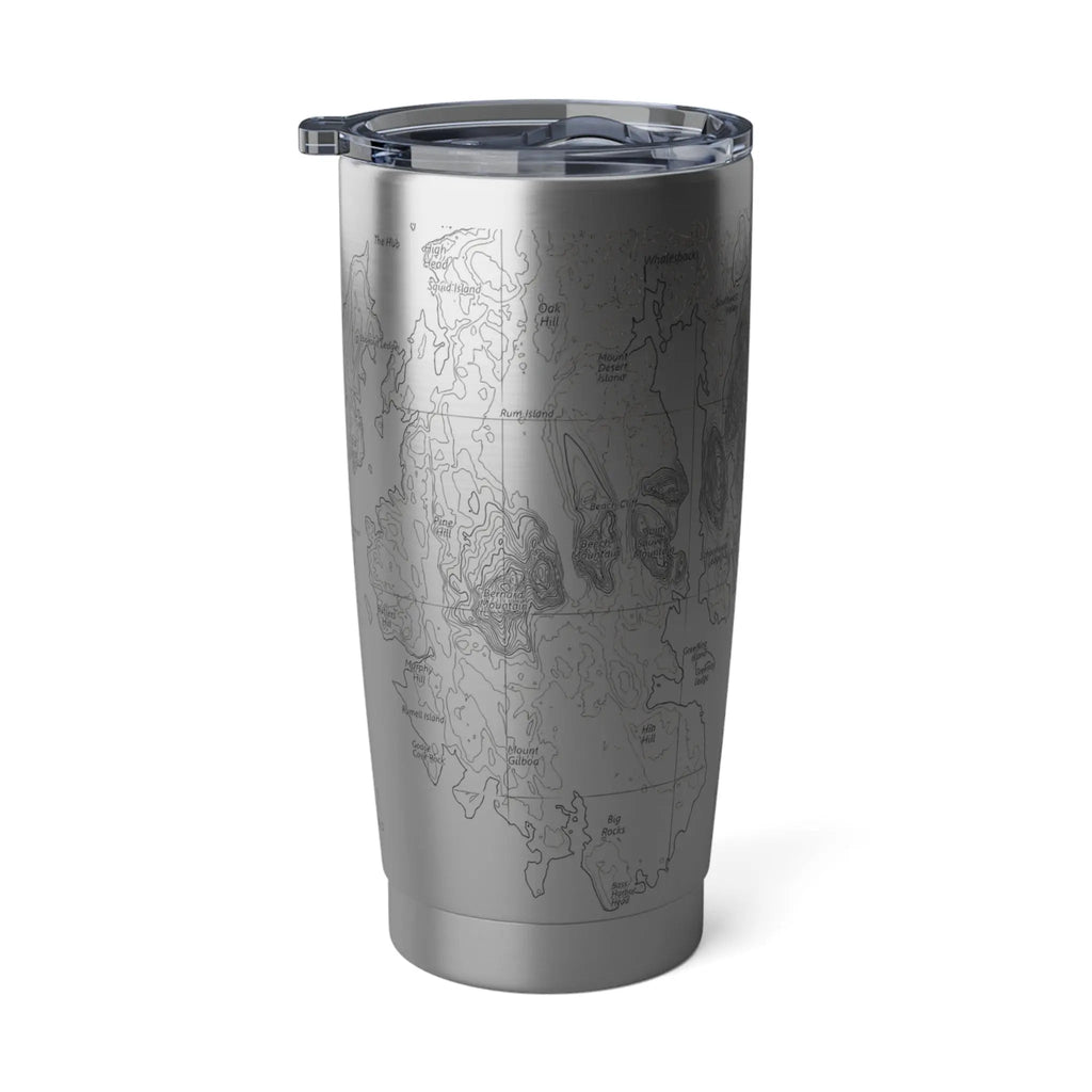 Acadia National Park Topographic Tumbler 20oz  Spill Resistant Lid Coastal Maine