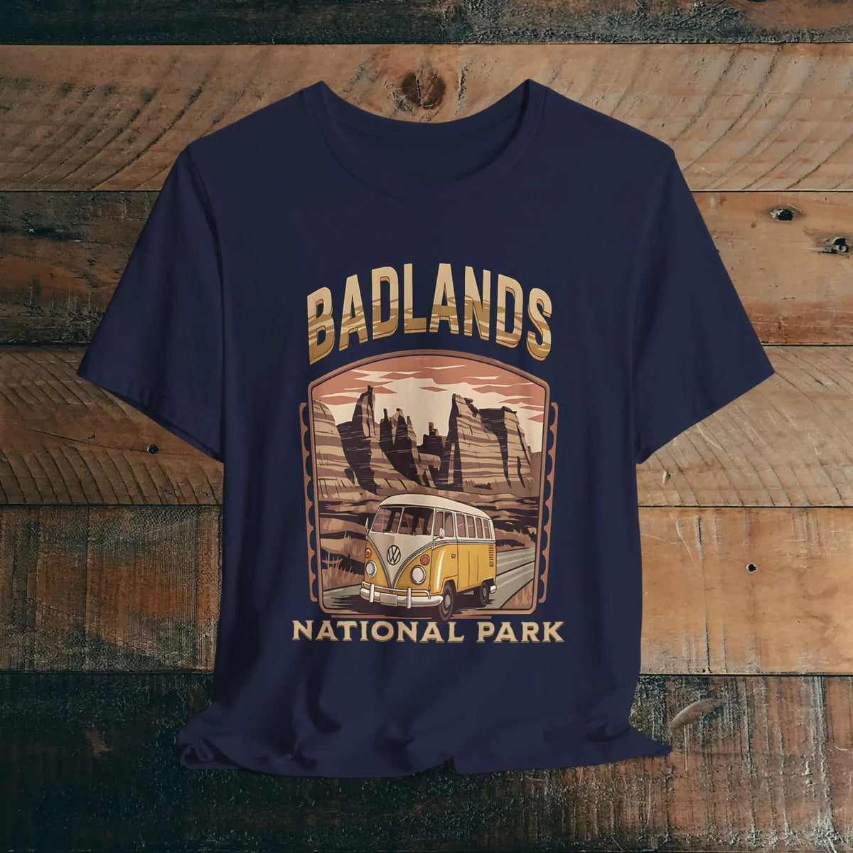 Badlands National ParkUnisex Fit Soft T-shirt Volkswagon Bus