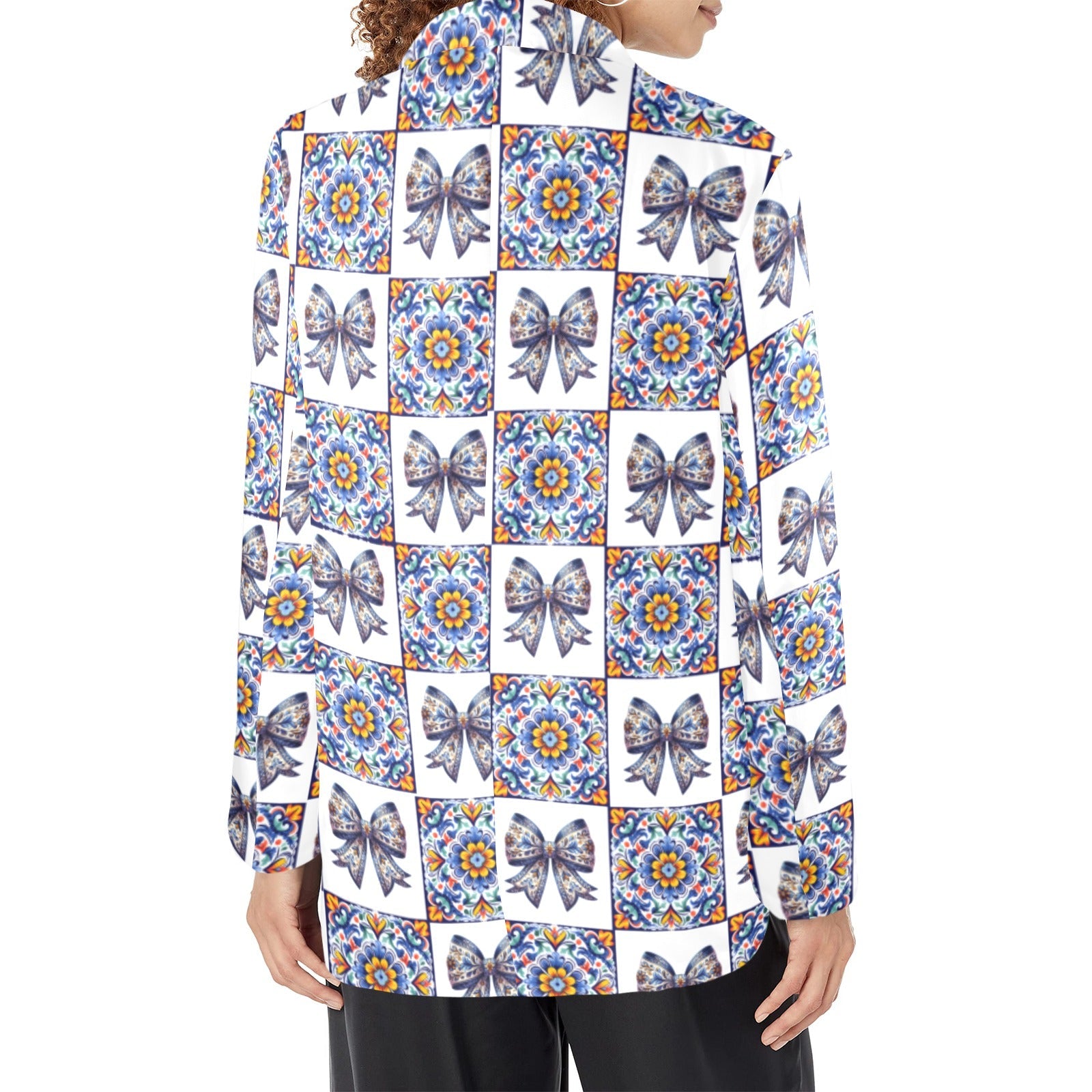 Blue Bow Talavera Floral Blazer