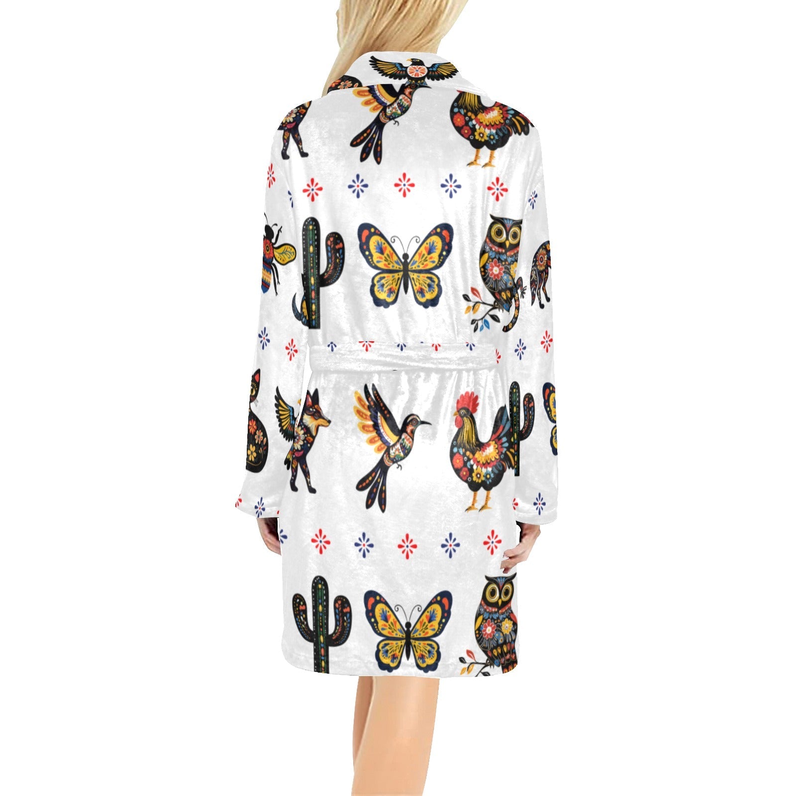 Colores De Mexico Talavera Floral Animals Robe