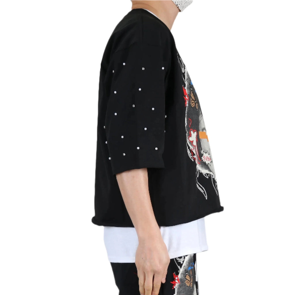 PROCO SN/ Jersey 3/4 Sleeve Crop Top Tee