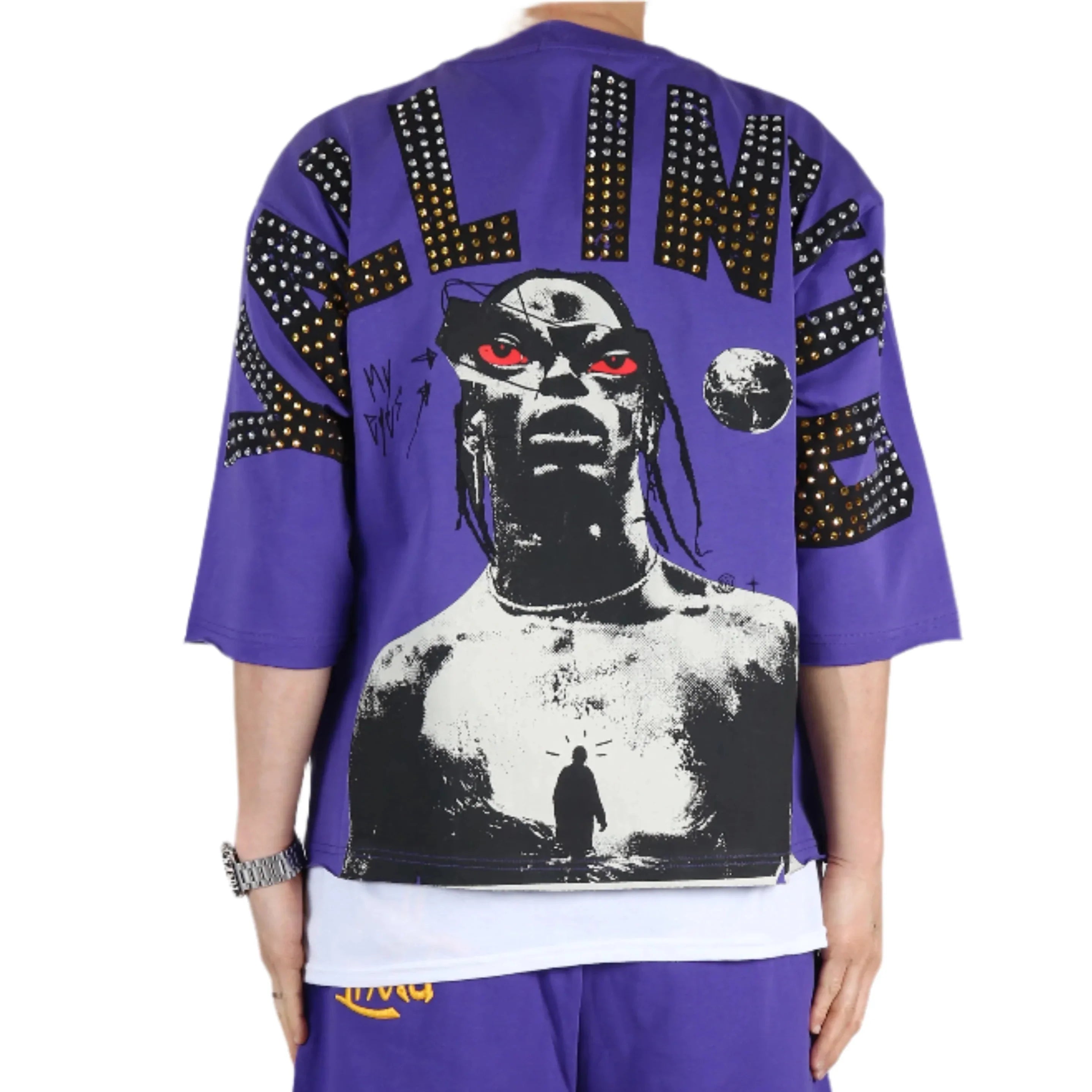 ANGELO SN/ Jersey 3/4 Sleeve Crop Top Tee