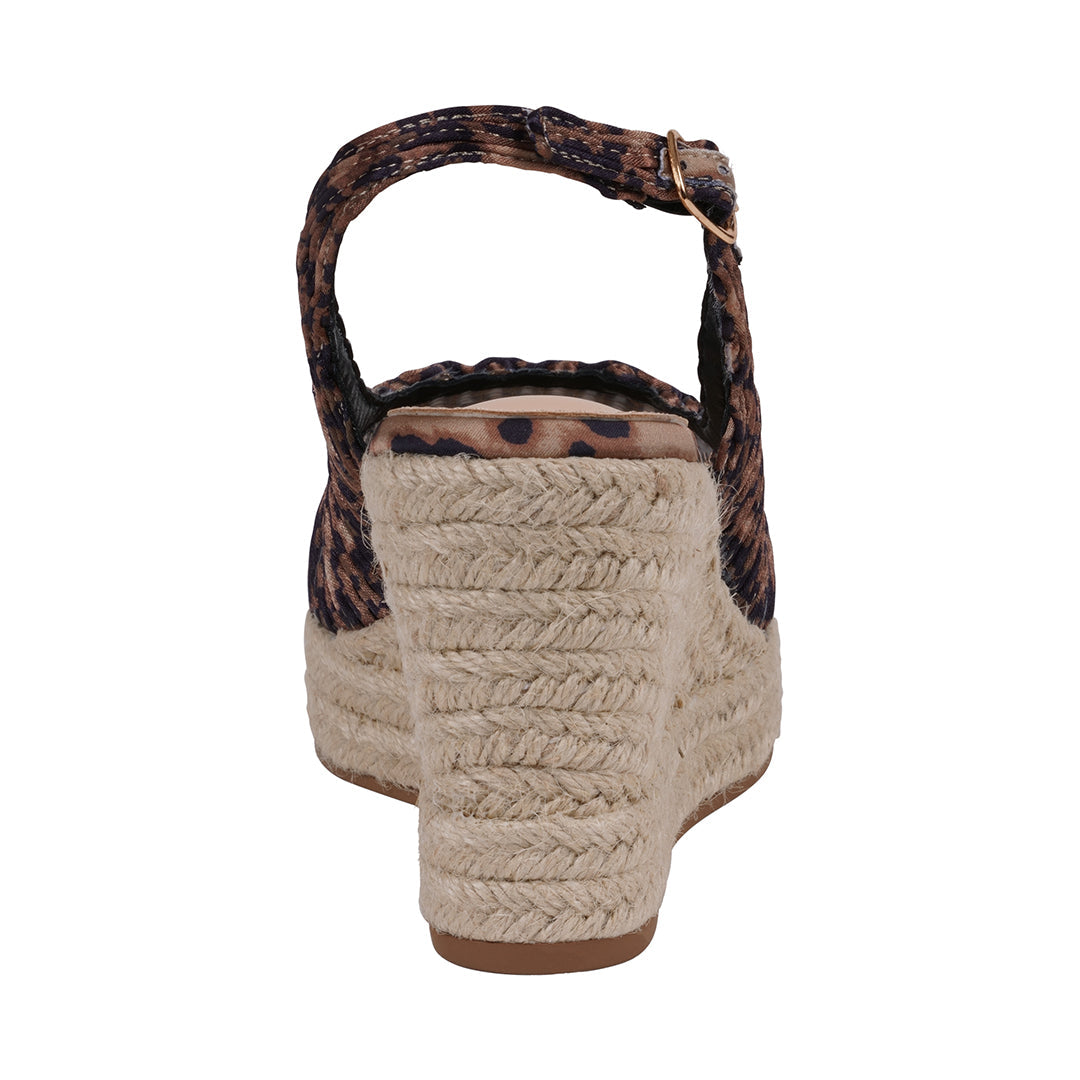 Women's Amira Leopard Woven Espadrille Wedge Sandals