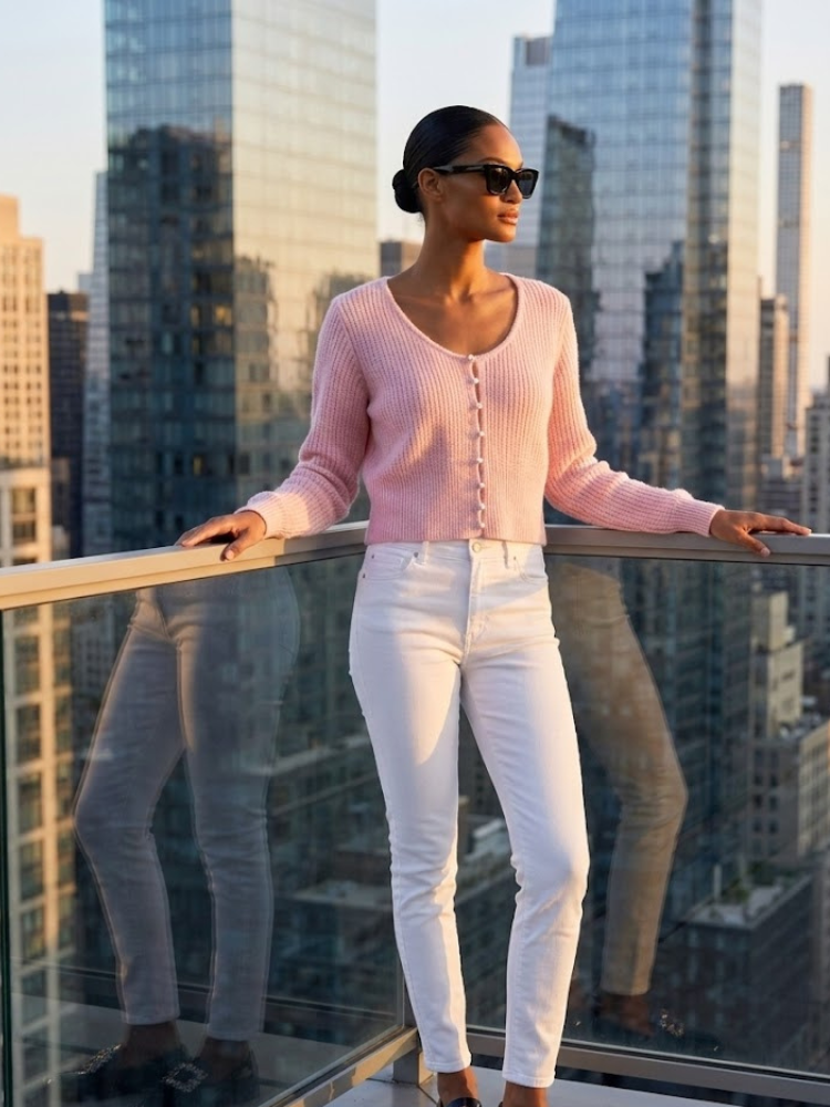 ASTOR Women's Pearl Button Cardigan Prêt-à-Porter BYMANYC ® New York