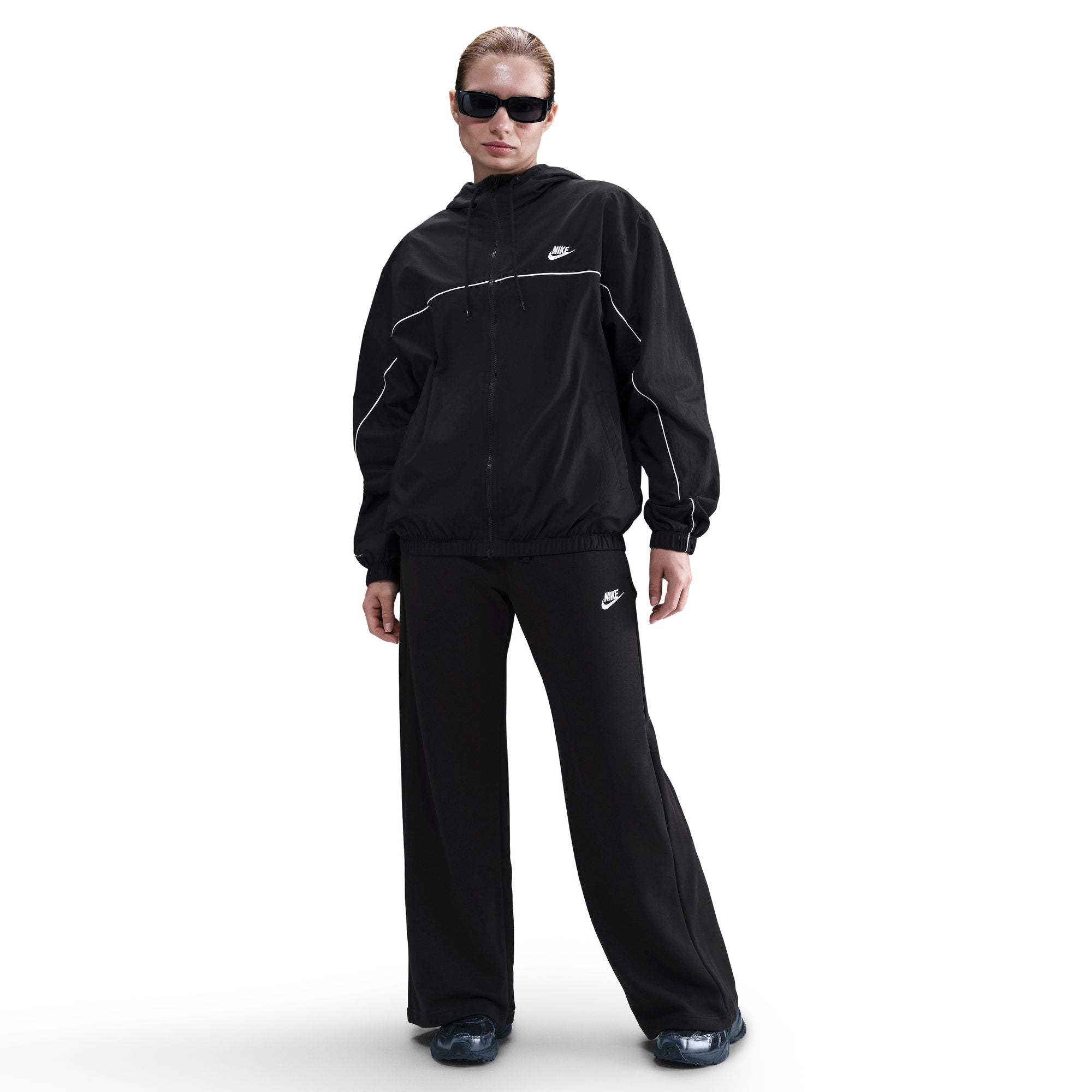 Nike Women's Mid-Rise Wide-Leg Sweatpants - Black