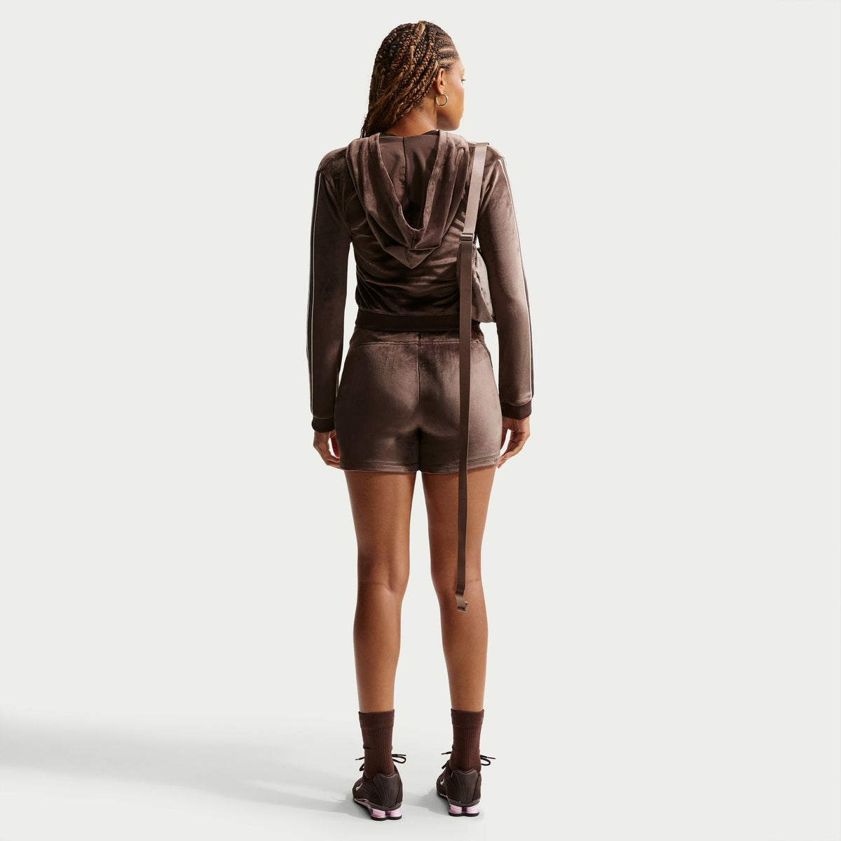 Nike Womens Full Zip Long Sleeve - Baraque Brown
