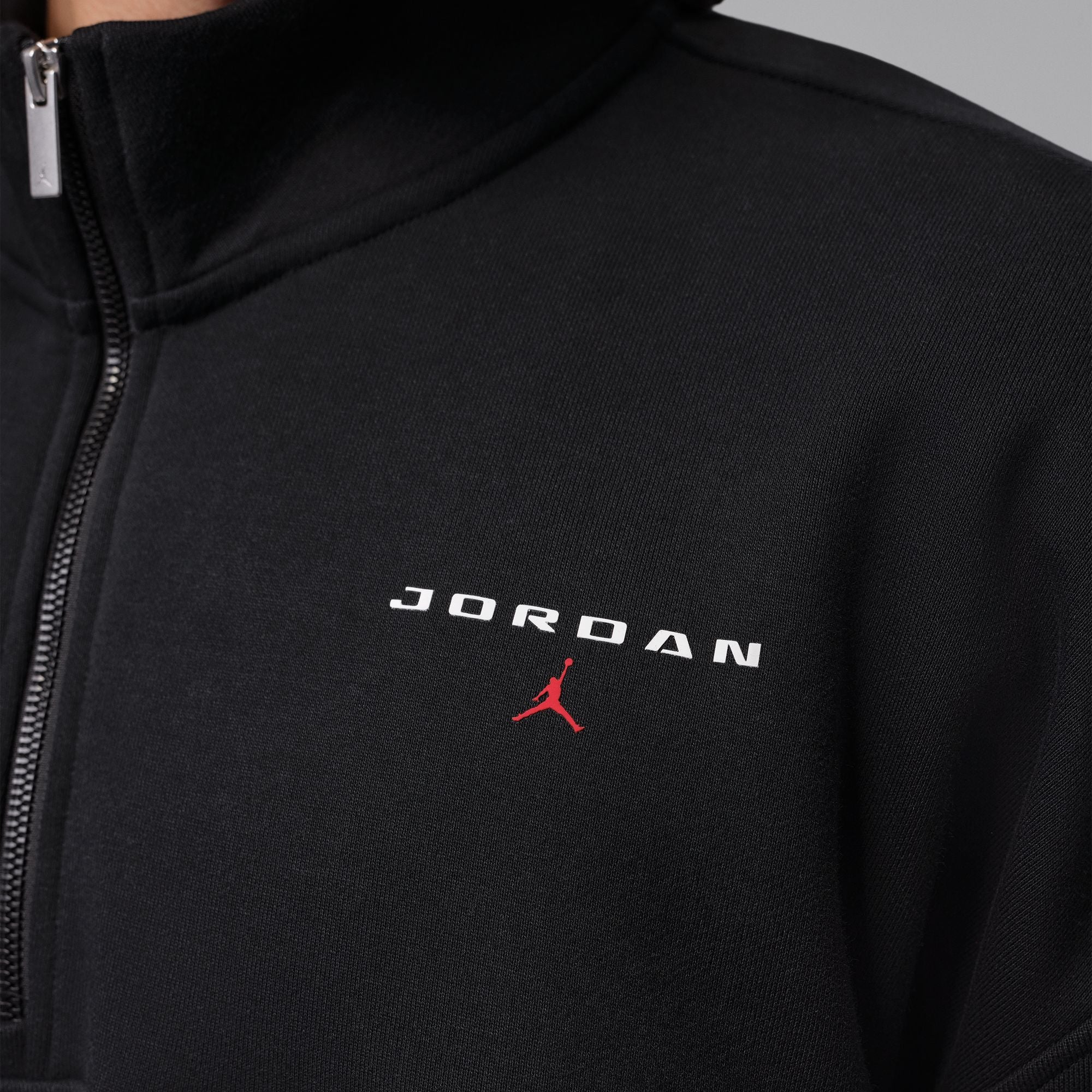 Air Jordan Mens 1/4 Zip Oversized Top - Black
