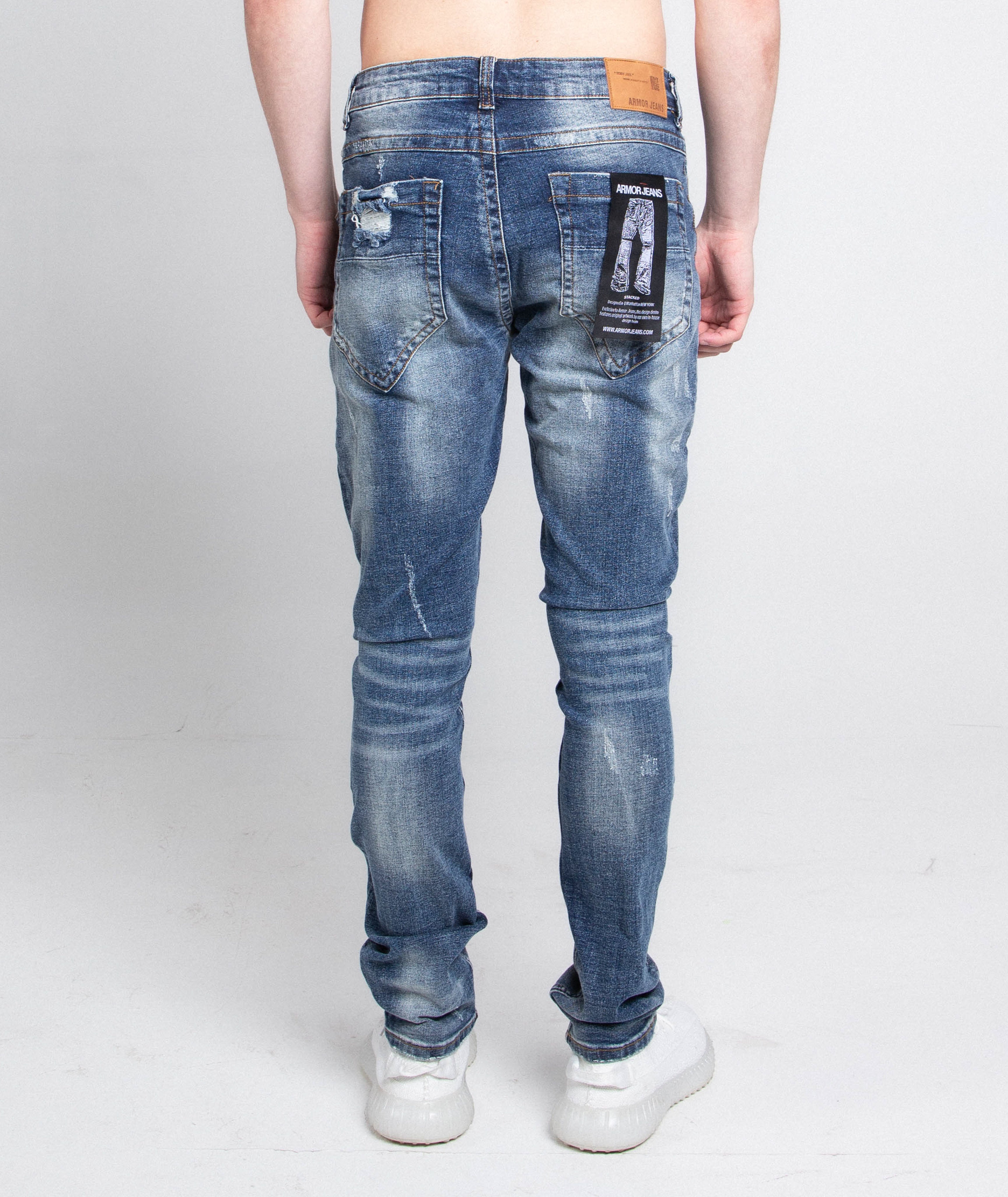 A406 CASUAL DISTRESSED SKINNY JEANS
