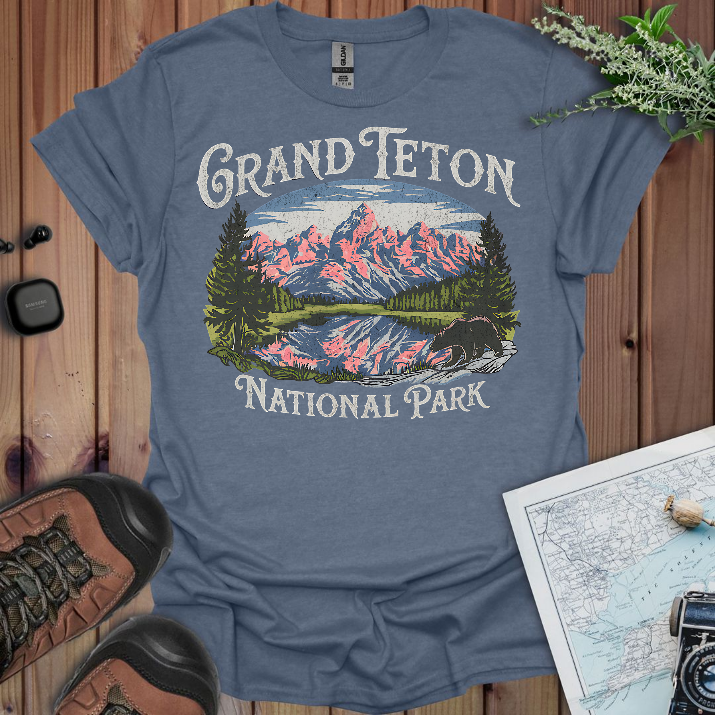 Grand Teton National Park Unisex Fit Soft Vintage T-Shirt