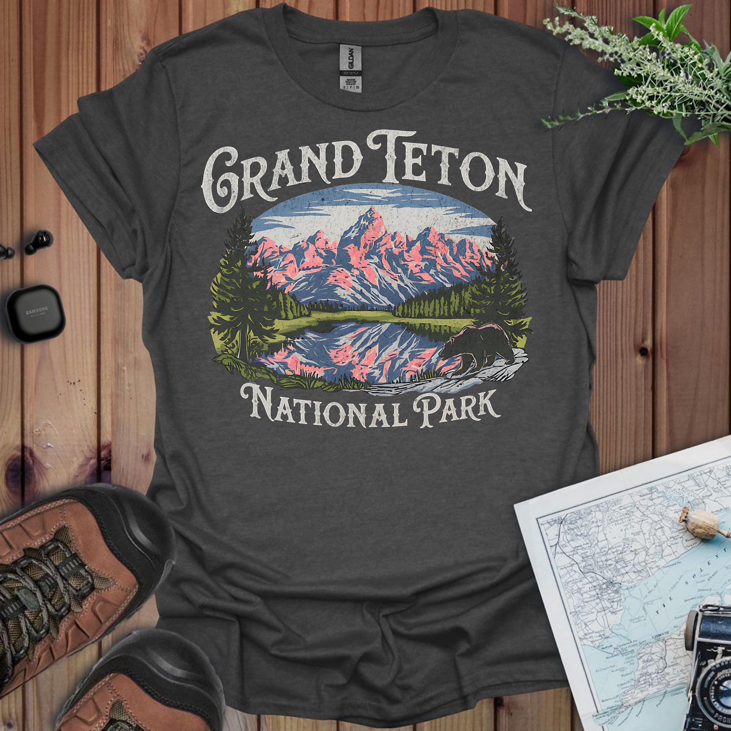 Grand Teton National Park Unisex Fit Soft Vintage T-Shirt