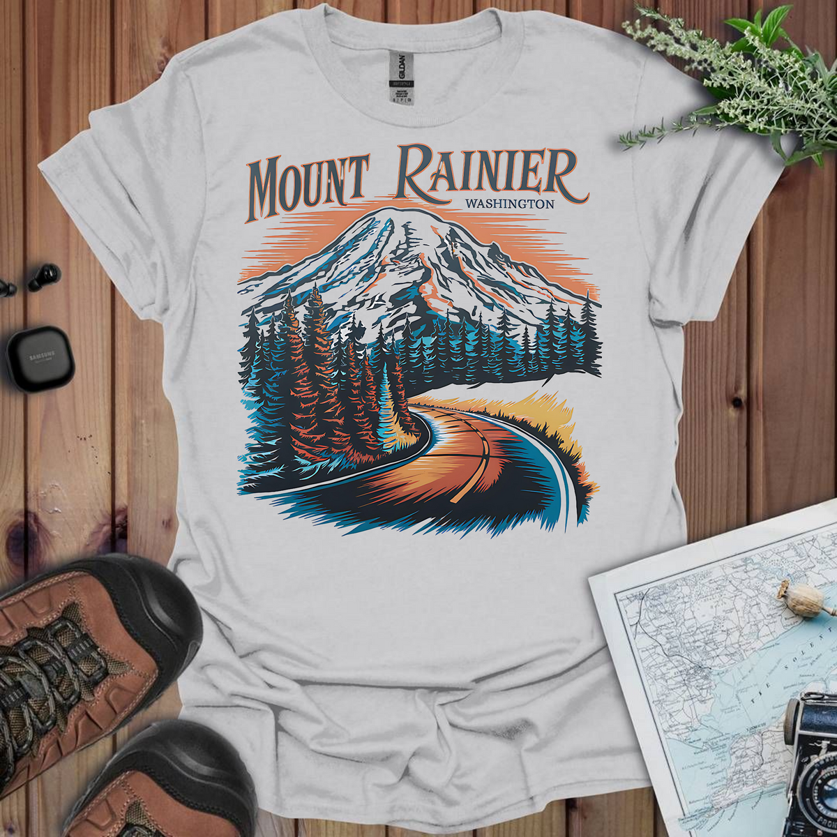 Mount Rainier Washington Unisex Fit Softstyle T-Shirt