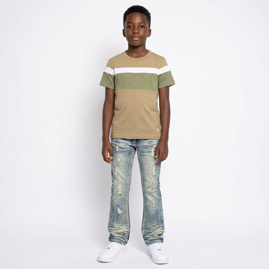 B141 Makobi Monogram KidsTee - Khaki