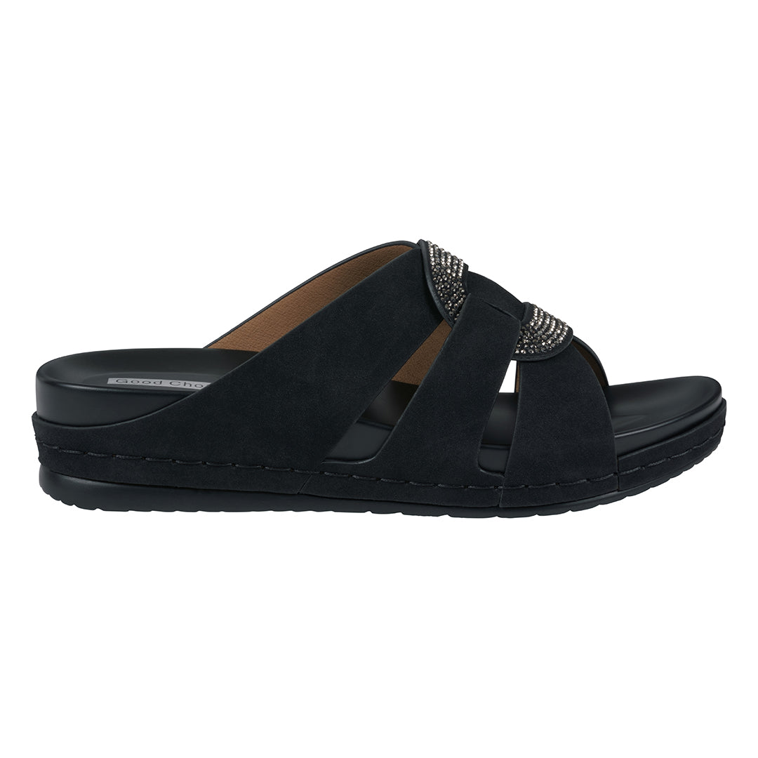 Women's Betsy Black Embellished Comfort Sandals