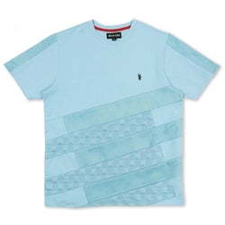 Makobi M389 Jacquard Solid Tee in Light Blue, front view