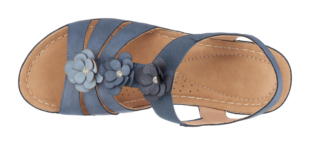 Beck Navy Wedge Sandals