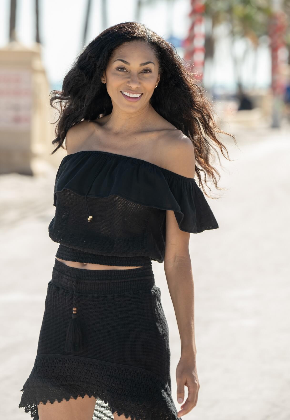 Bonita Black Off-Shoulder Top