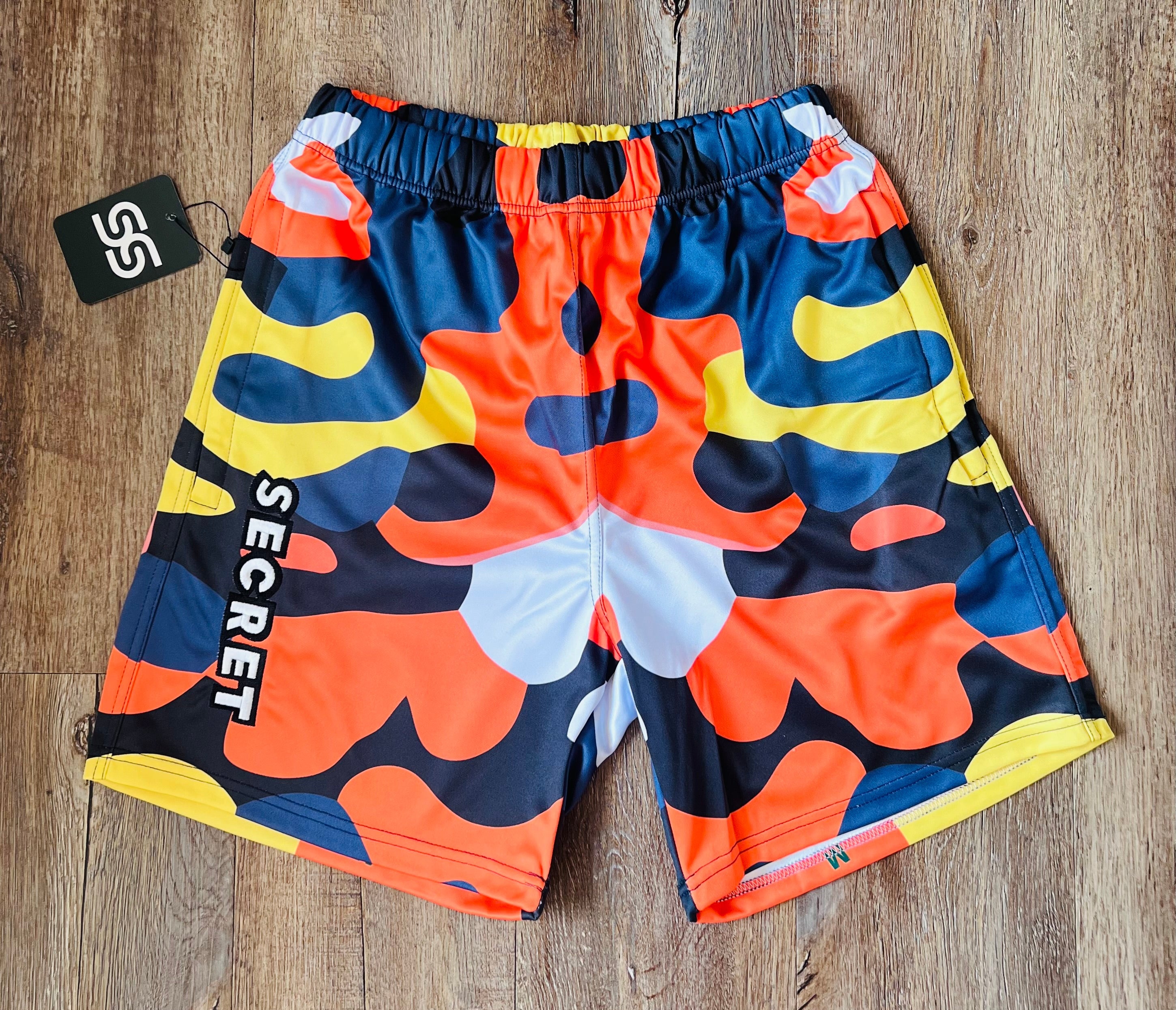 Navy/Orange Camo Shorts