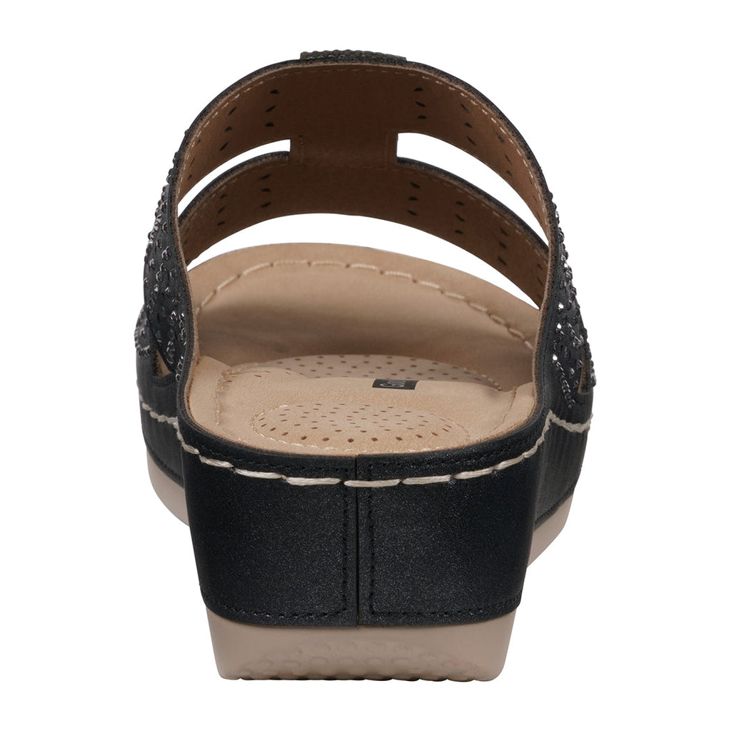 Women's Carrie Black Embellished Wedge Sandals