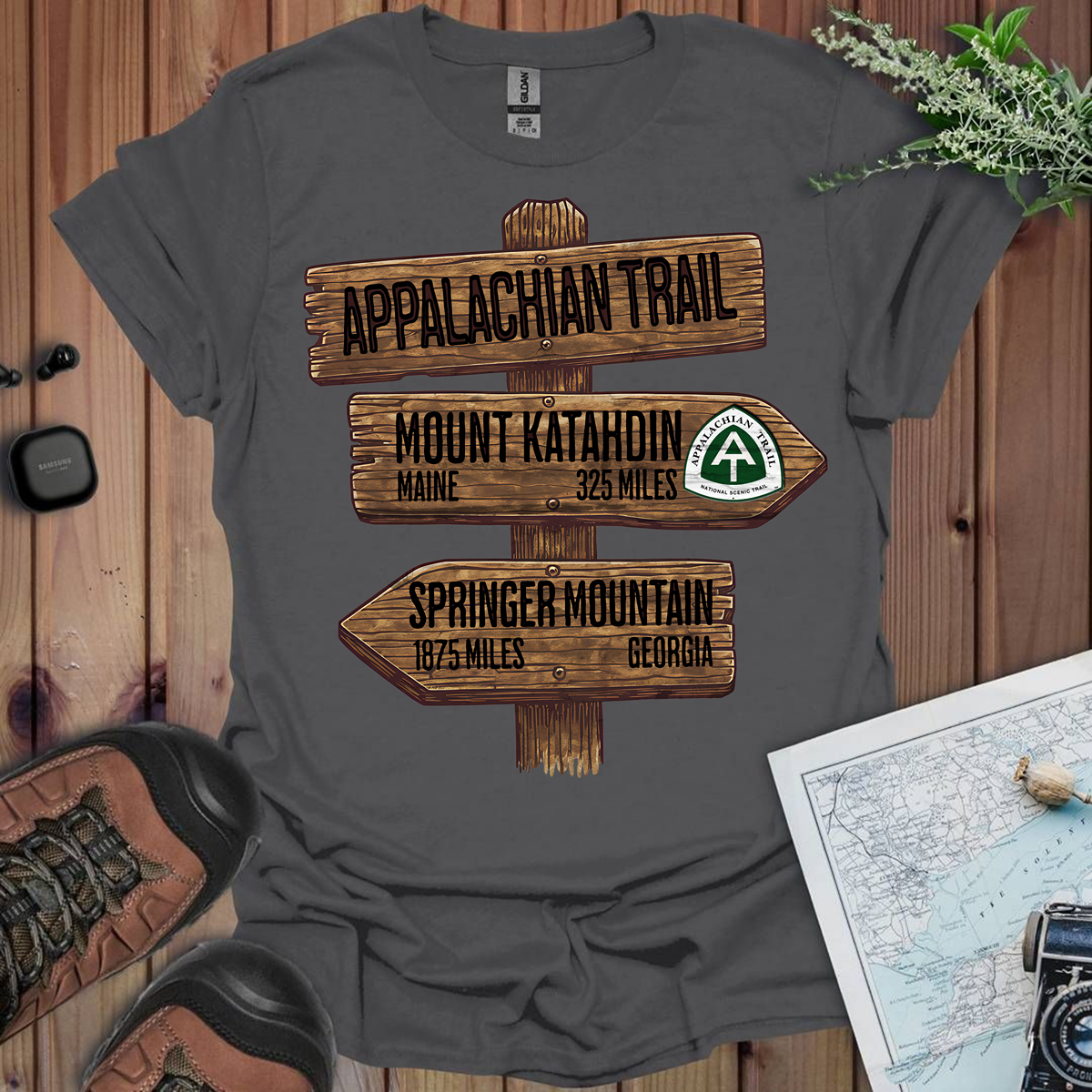 Appalachian Trail Unisex Fit Soft T-Shirt Katahdin Springer 2200 Miles